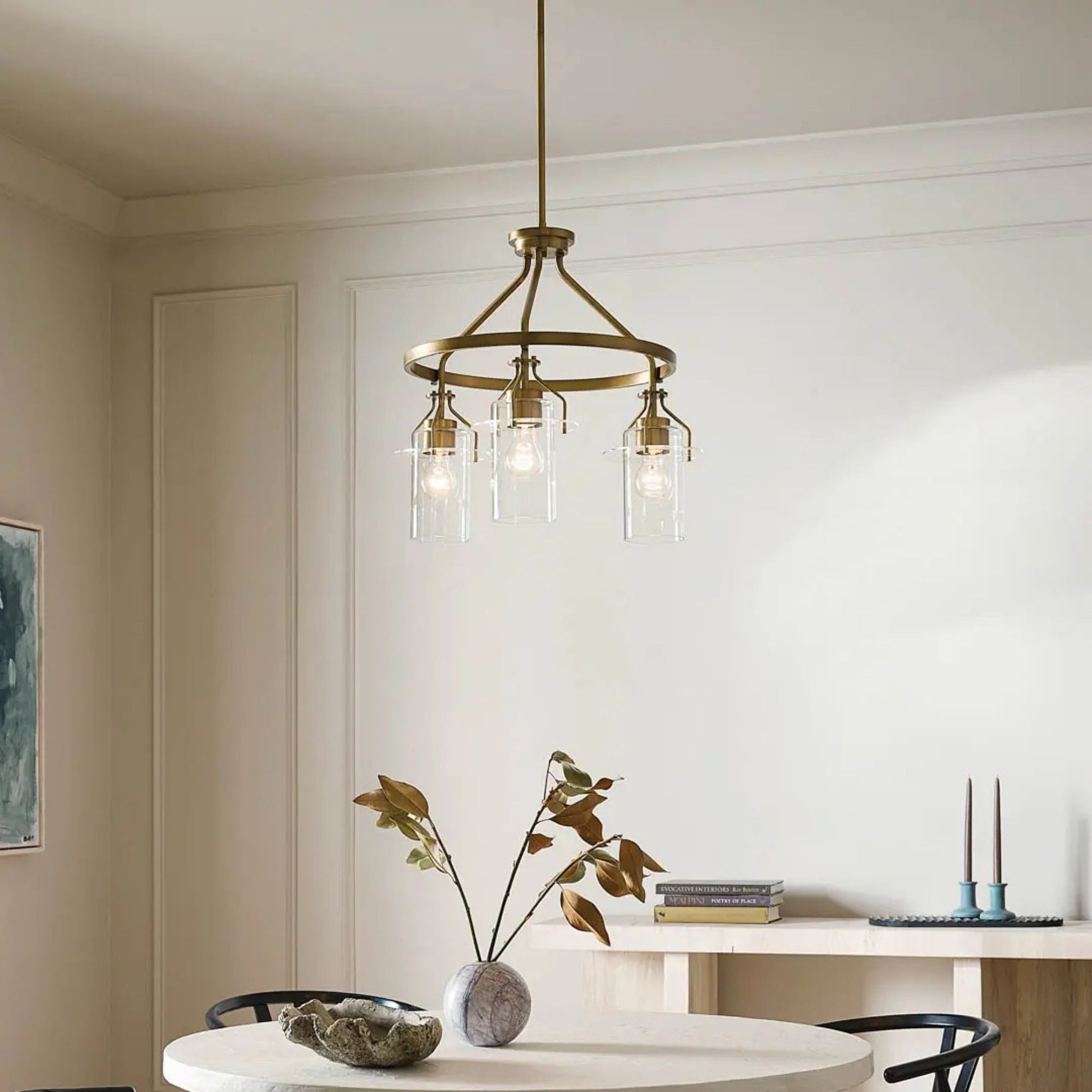 Kichler Lighting - Everett 23" 3-Light Chandelier, Brushed Brass Finish | Bees Lighting