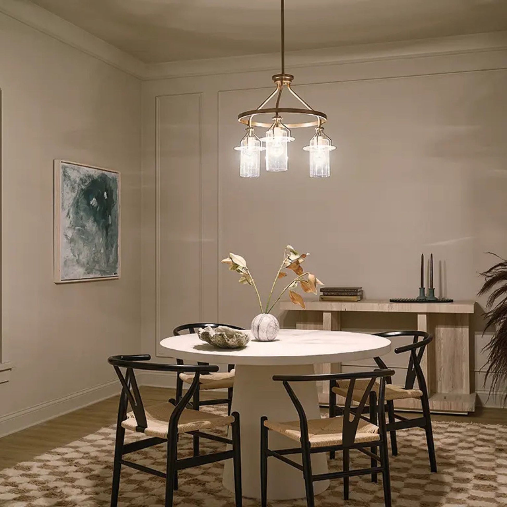 Kichler Lighting - Everett 23" 3-Light Chandelier, Brushed Brass Finish | Bees Lighting