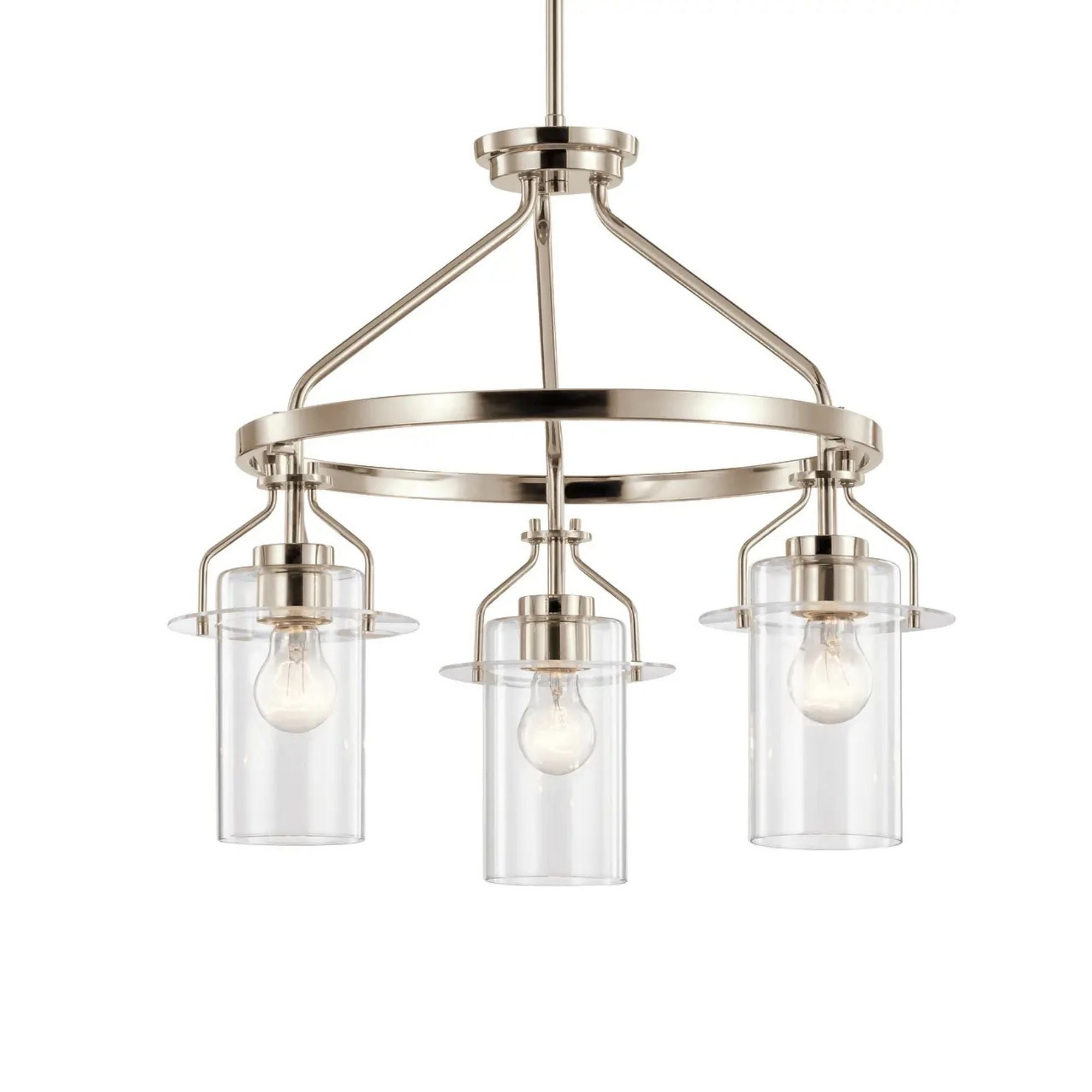 Everett 23" 3-Light Chandelier, Polished Nickel Finish