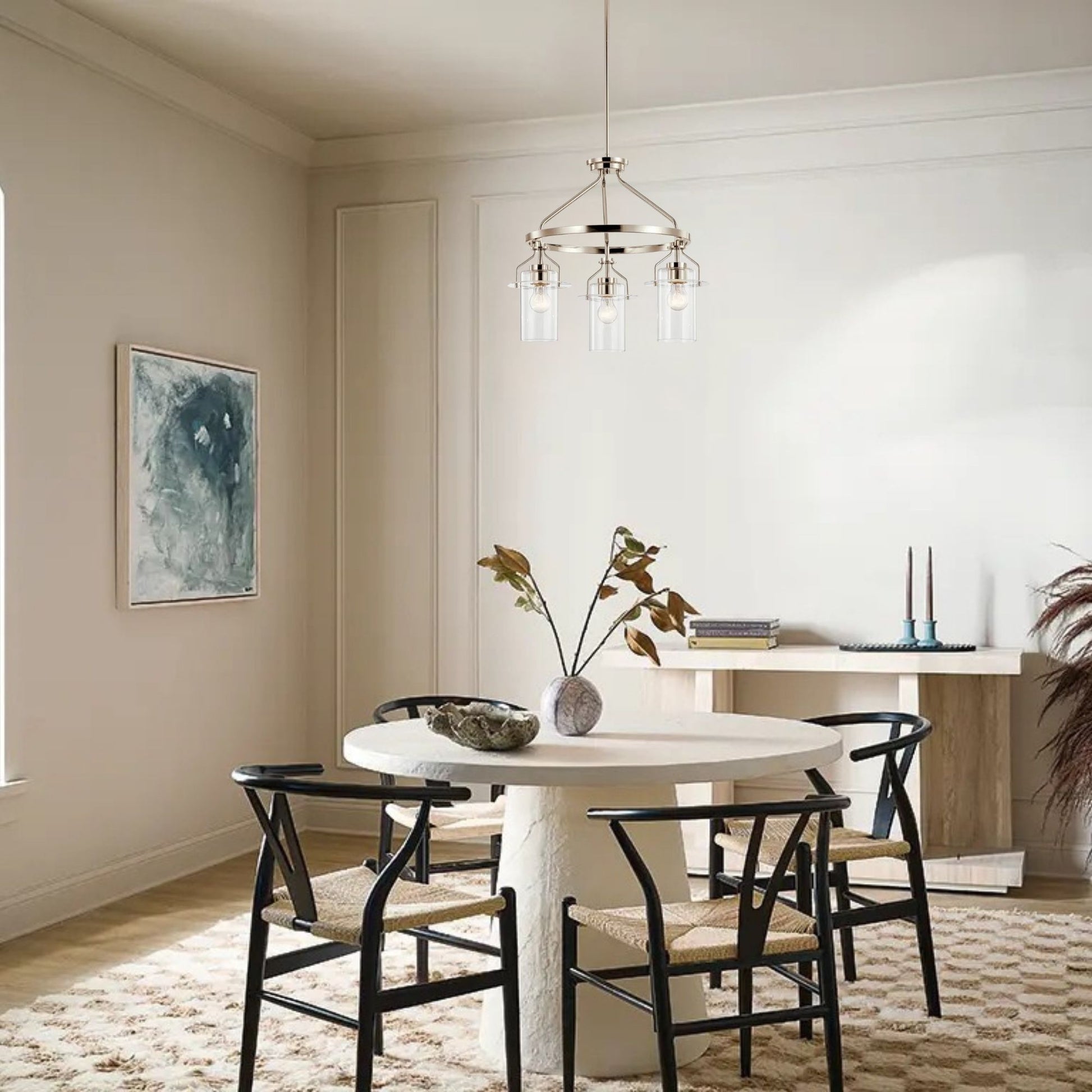 Kichler Lighting - Everett 23" 3-Light Chandelier, Polished Nickel Finish | Bees Lighting