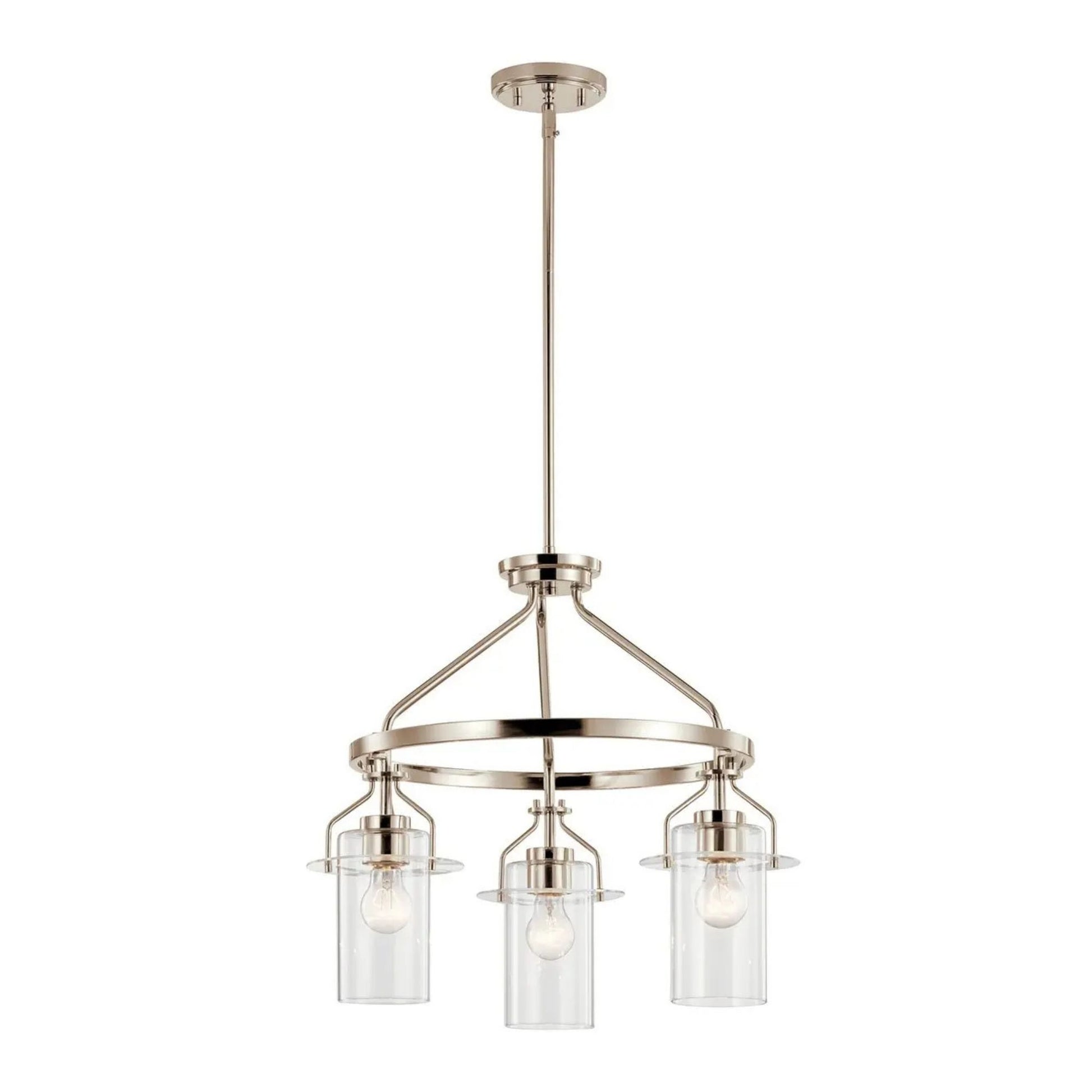 Kichler Lighting - Everett 23" 3-Light Chandelier, Polished Nickel Finish | Bees Lighting