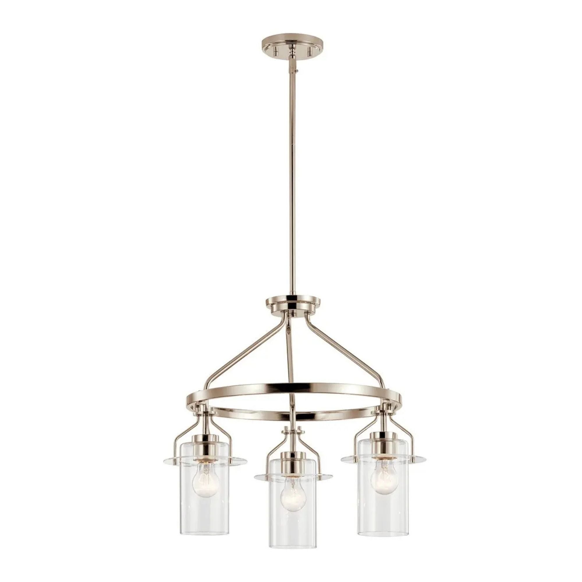 Kichler Lighting - Everett 23" 3-Light Chandelier, Polished Nickel Finish | Bees Lighting