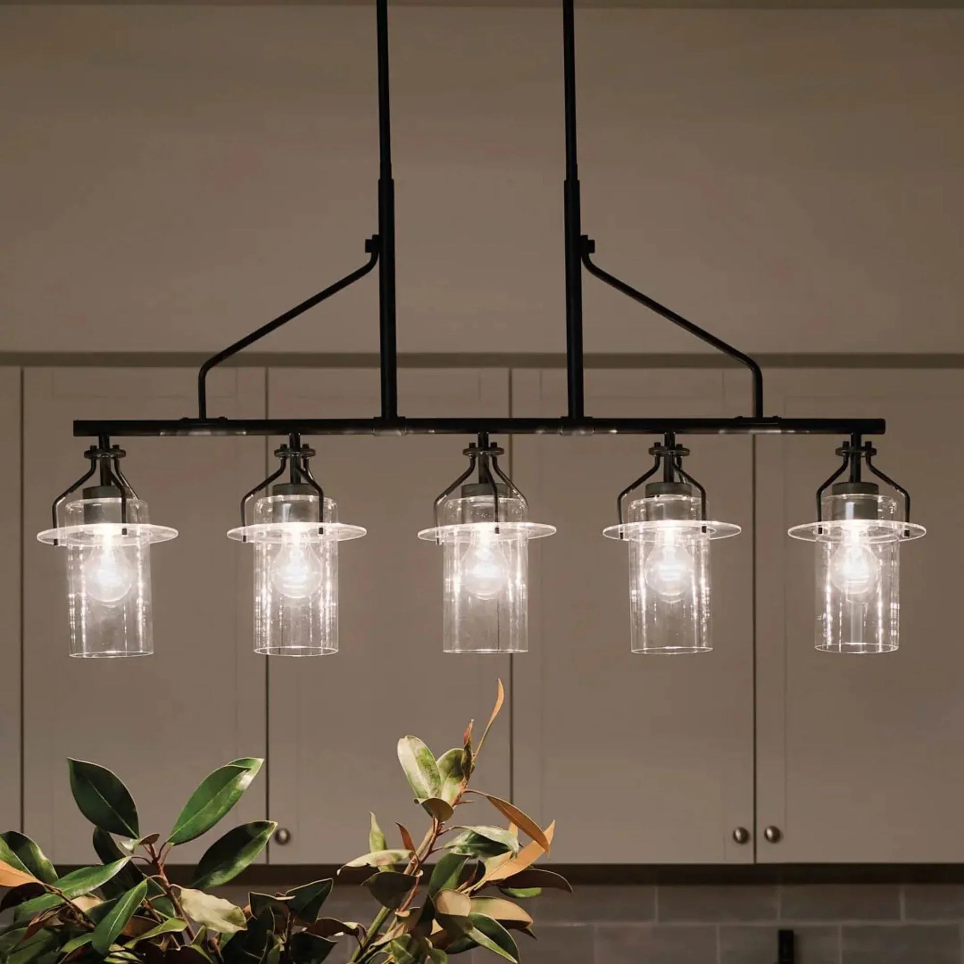Kichler Lighting - Everett 42" 5-Light Linear Chandelier, Black Finish | Bees Lighting