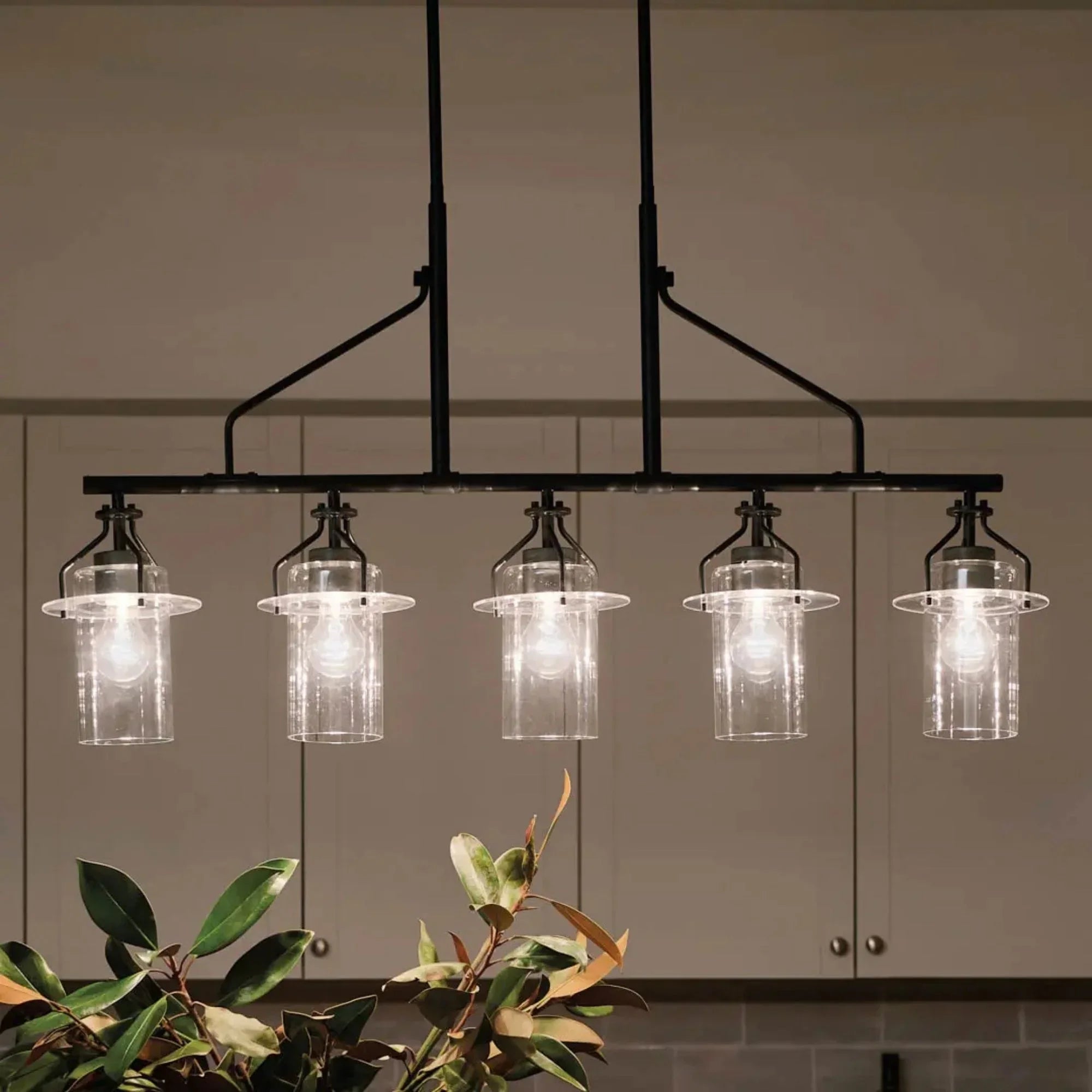 Kichler Lighting - Everett 42" 5-Light Linear Chandelier, Black Finish | Bees Lighting