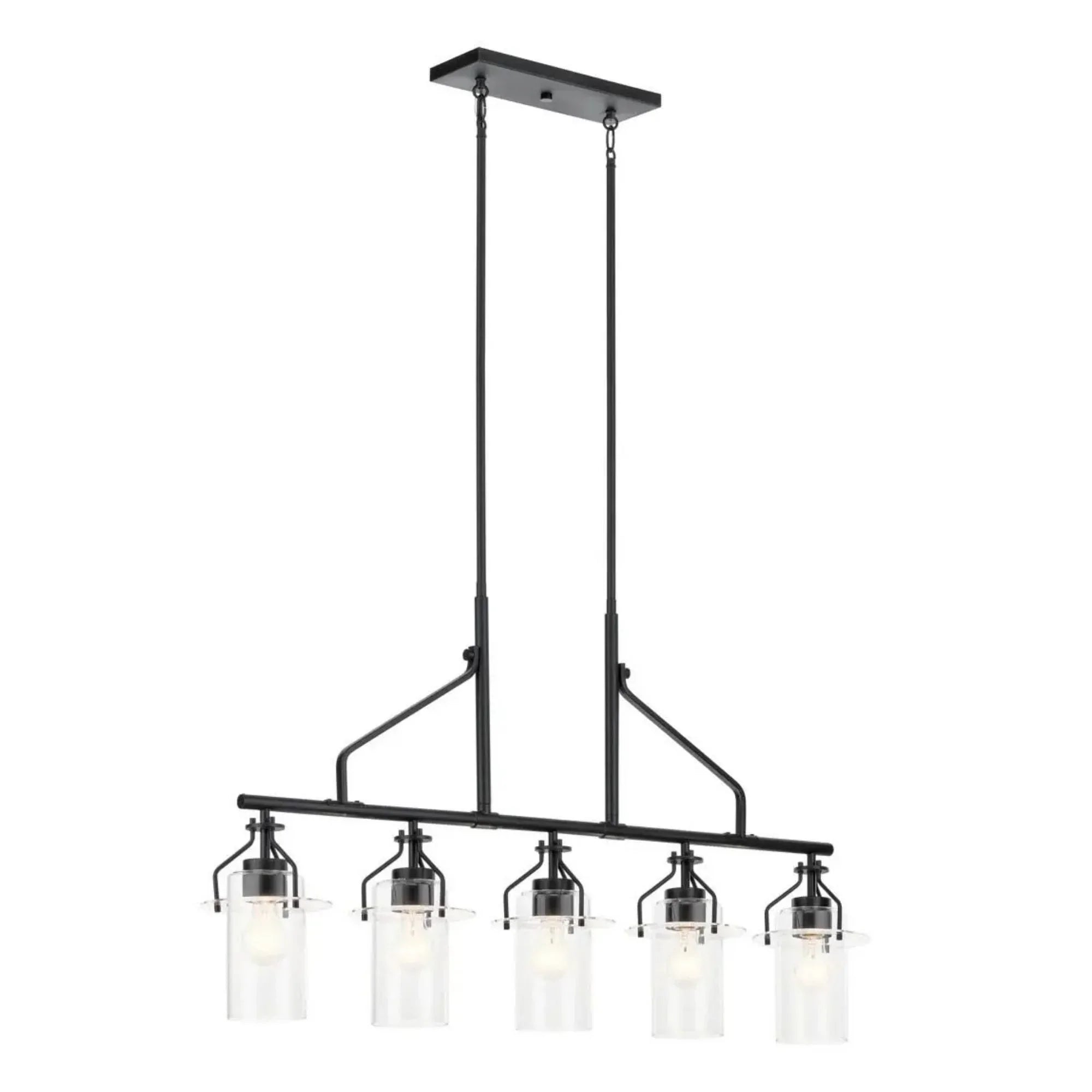 Kichler Lighting - Everett 42" 5-Light Linear Chandelier, Black Finish | Bees Lighting