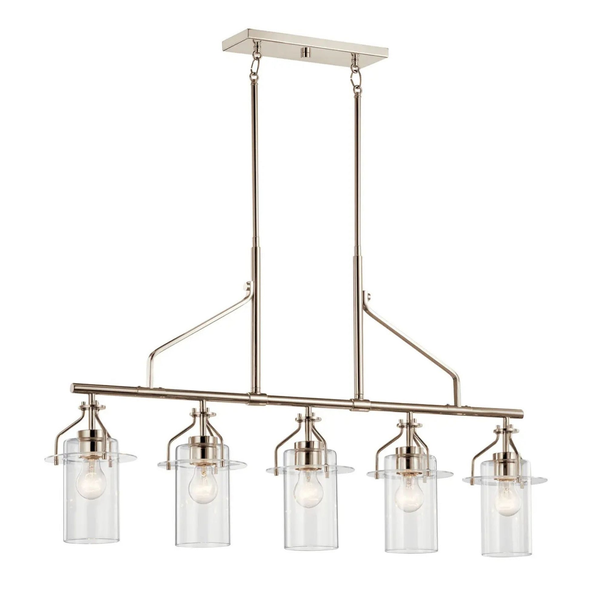 Kichler Lighting - Everett 42" 5-Light Linear Chandelier, Polished Nickel Finish | Bees Lighting