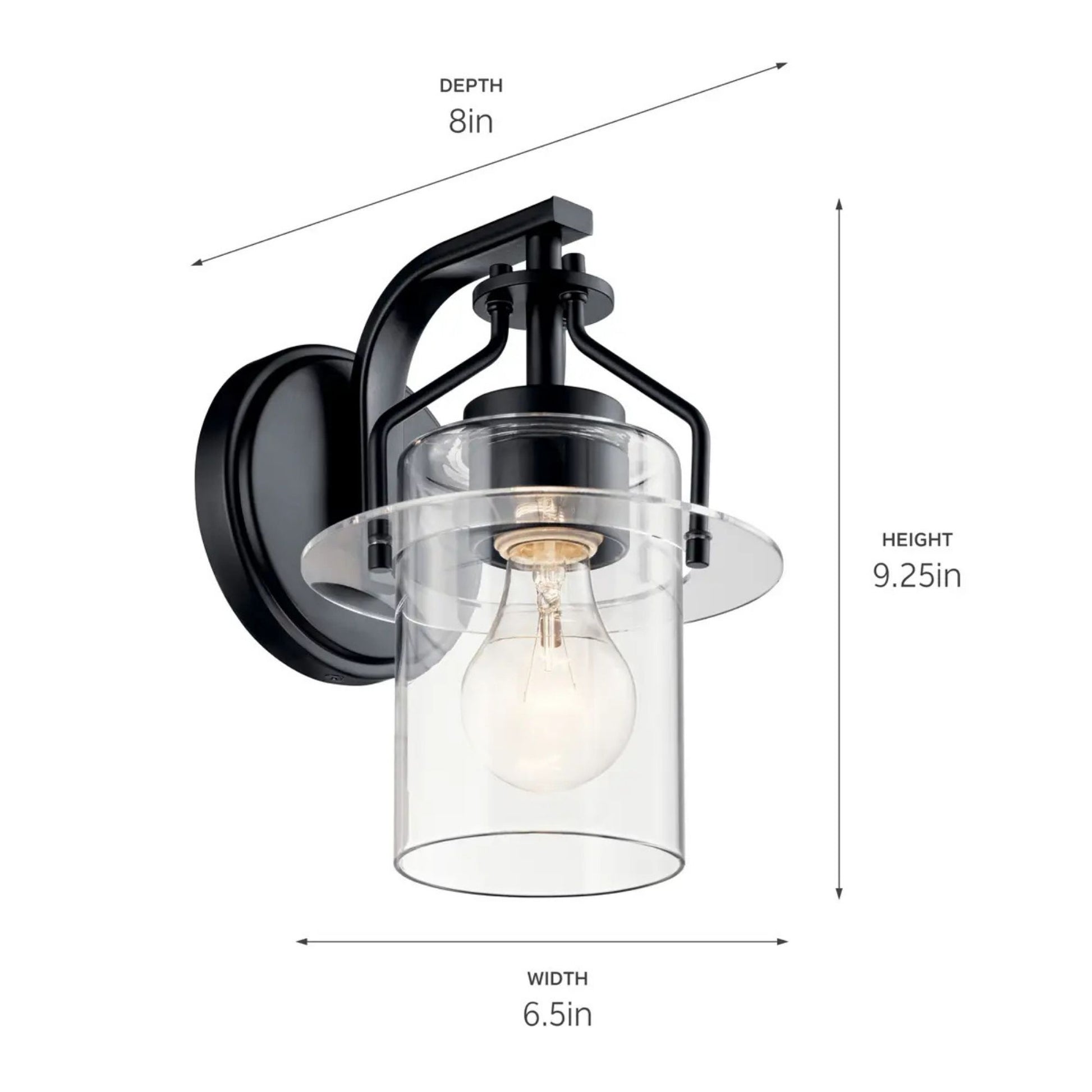 Kichler Lighting - Everett 9" Wall Sconce, Black Finish | Bees Lighting