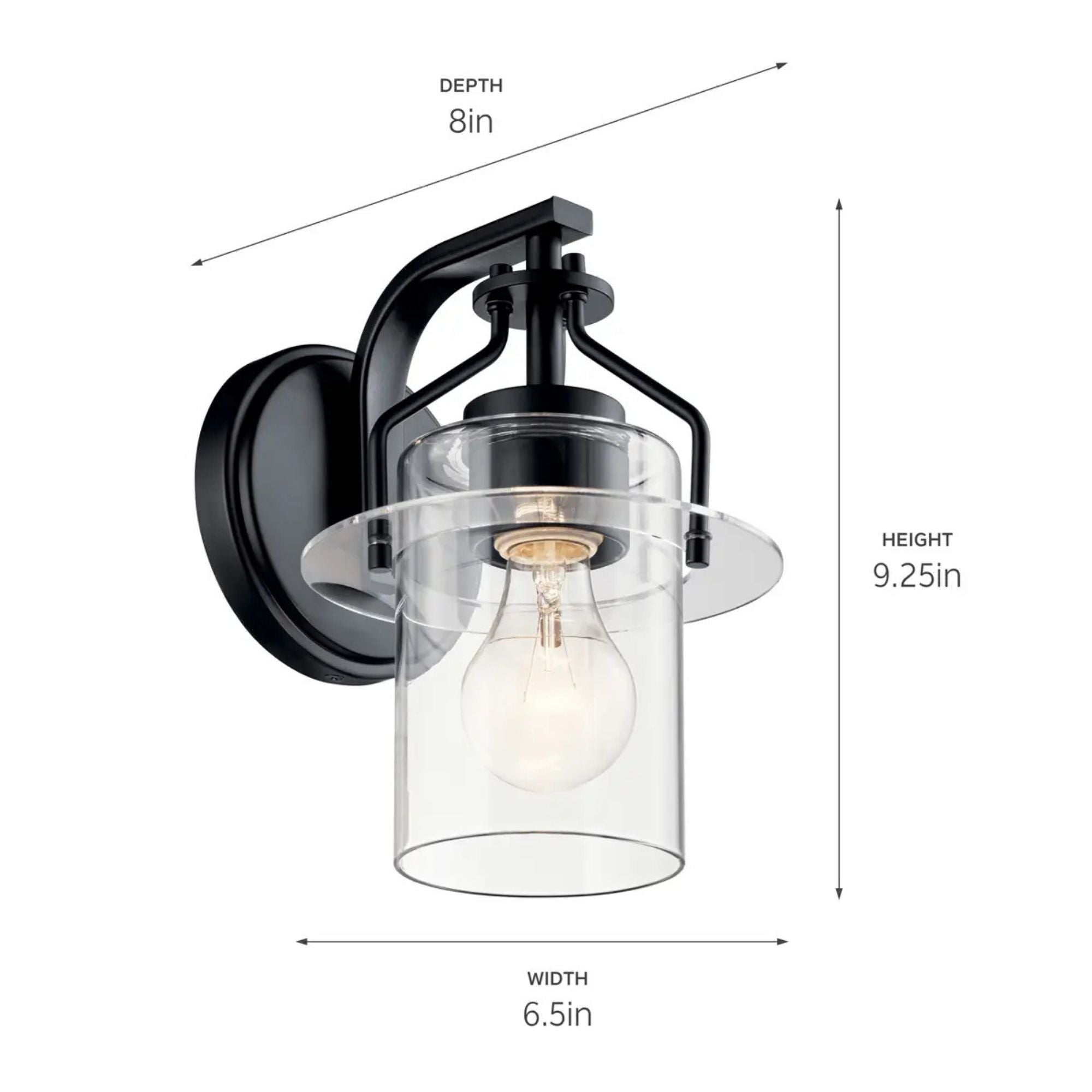 Kichler Lighting - Everett 9" Wall Sconce, Black Finish | Bees Lighting