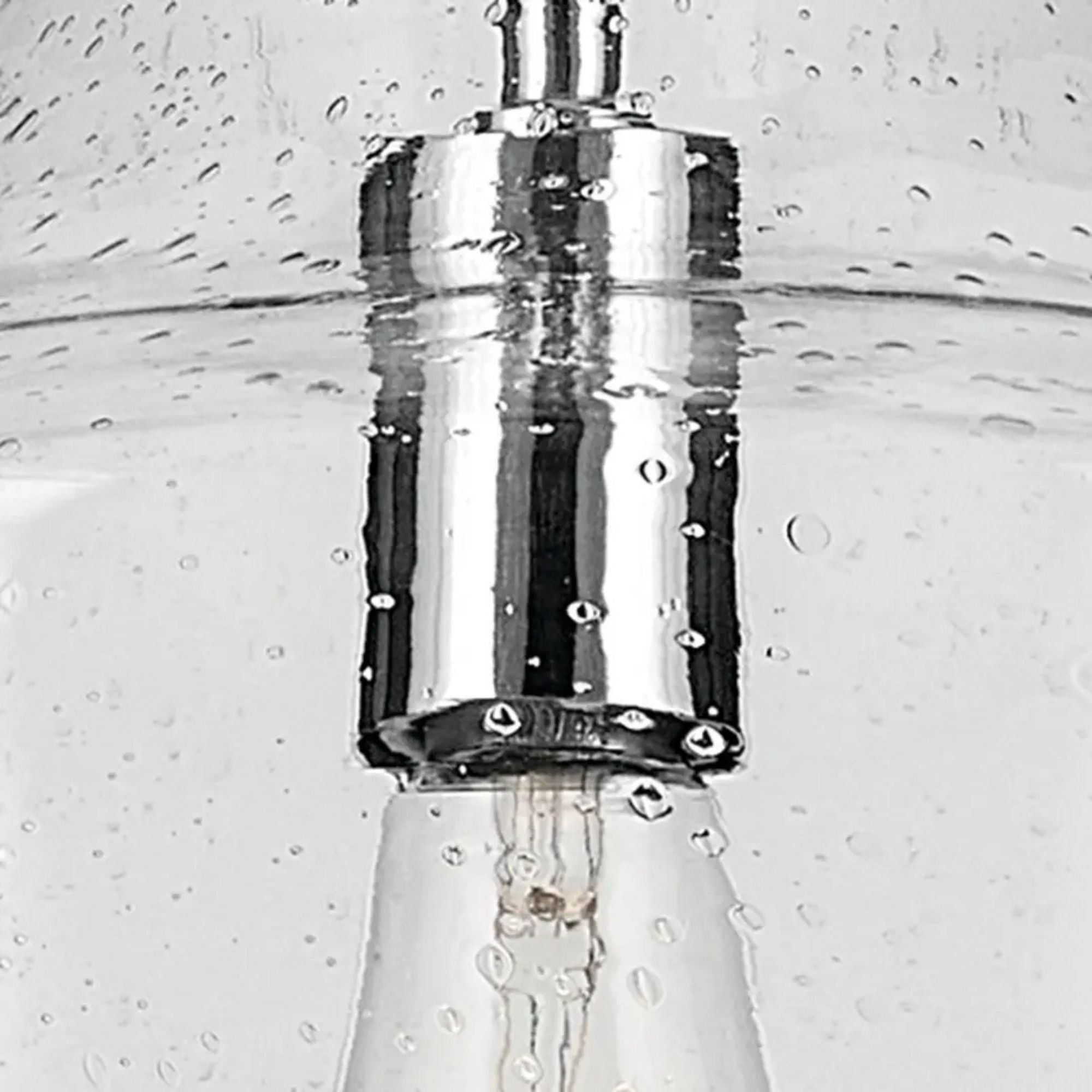 Everly 14" Bell Pendant, Chrome Finish, Clear Seeded Glass