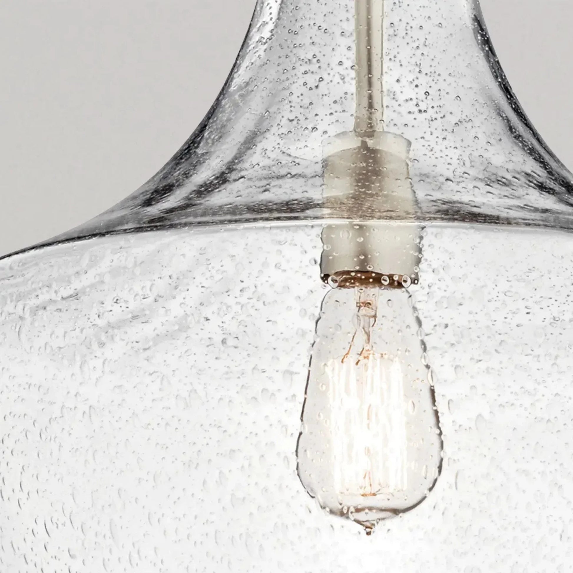 Kichler Lighting - Everly 14" Bell Pendant, Brushed Nickel Finish, Clear Seeded Glass | Bees Lighting