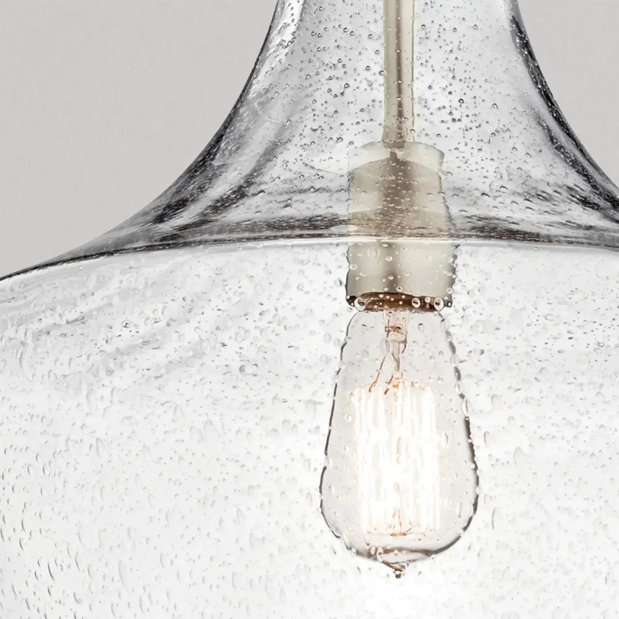 Kichler Lighting - Everly 14" Bell Pendant, Brushed Nickel Finish, Clear Seeded Glass | Bees Lighting