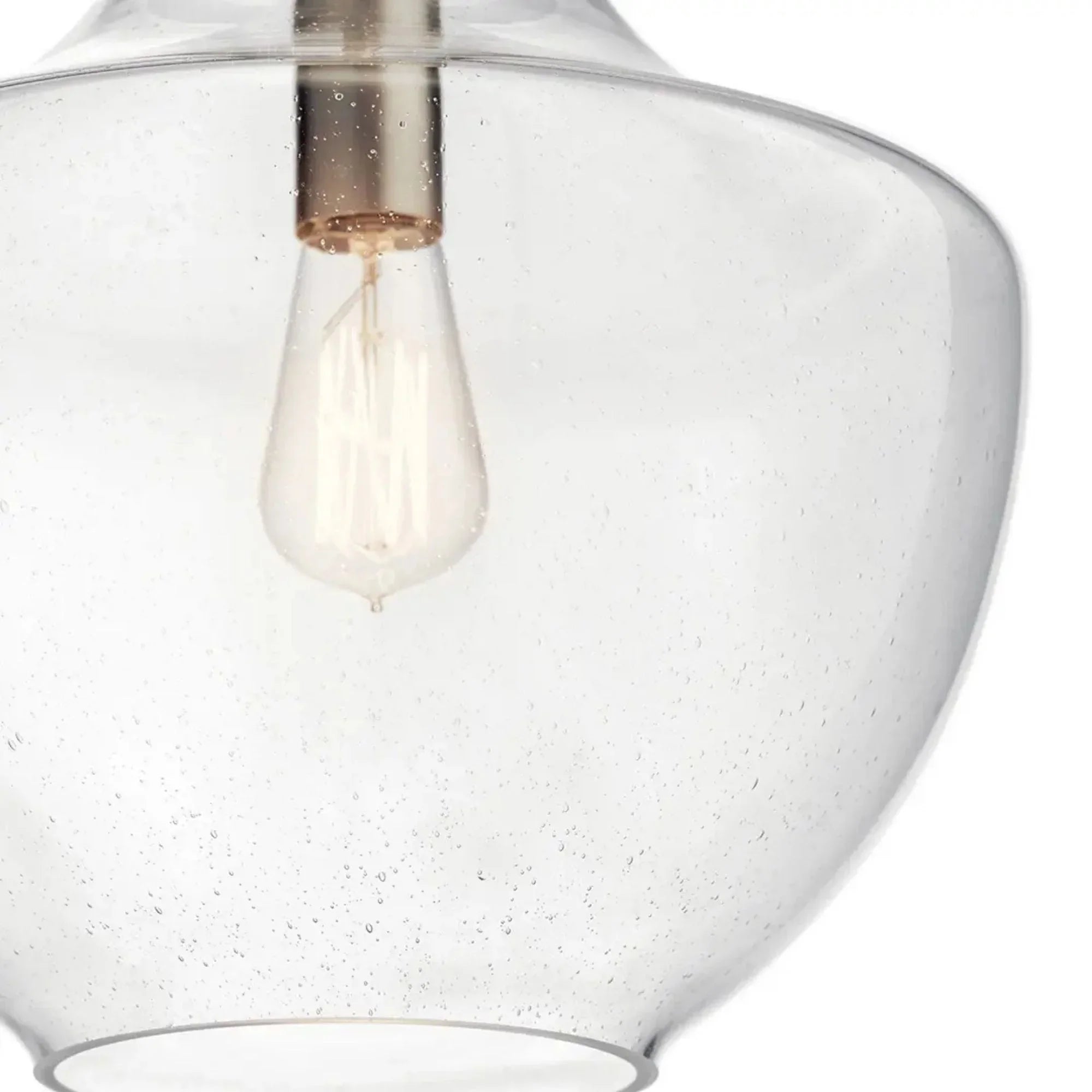 Kichler Lighting - Everly 14" Bell Pendant, Brushed Nickel Finish, Clear Seeded Glass | Bees Lighting