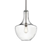 Everly 14" Bell Pendant, Olde Bronze Finish, Clear Glass