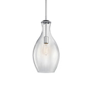 Everly 9" Pendant, Chrome Finish, Clear Glass