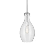 Everly 9" Pendant, Chrome Finish, Clear Seeded Glass