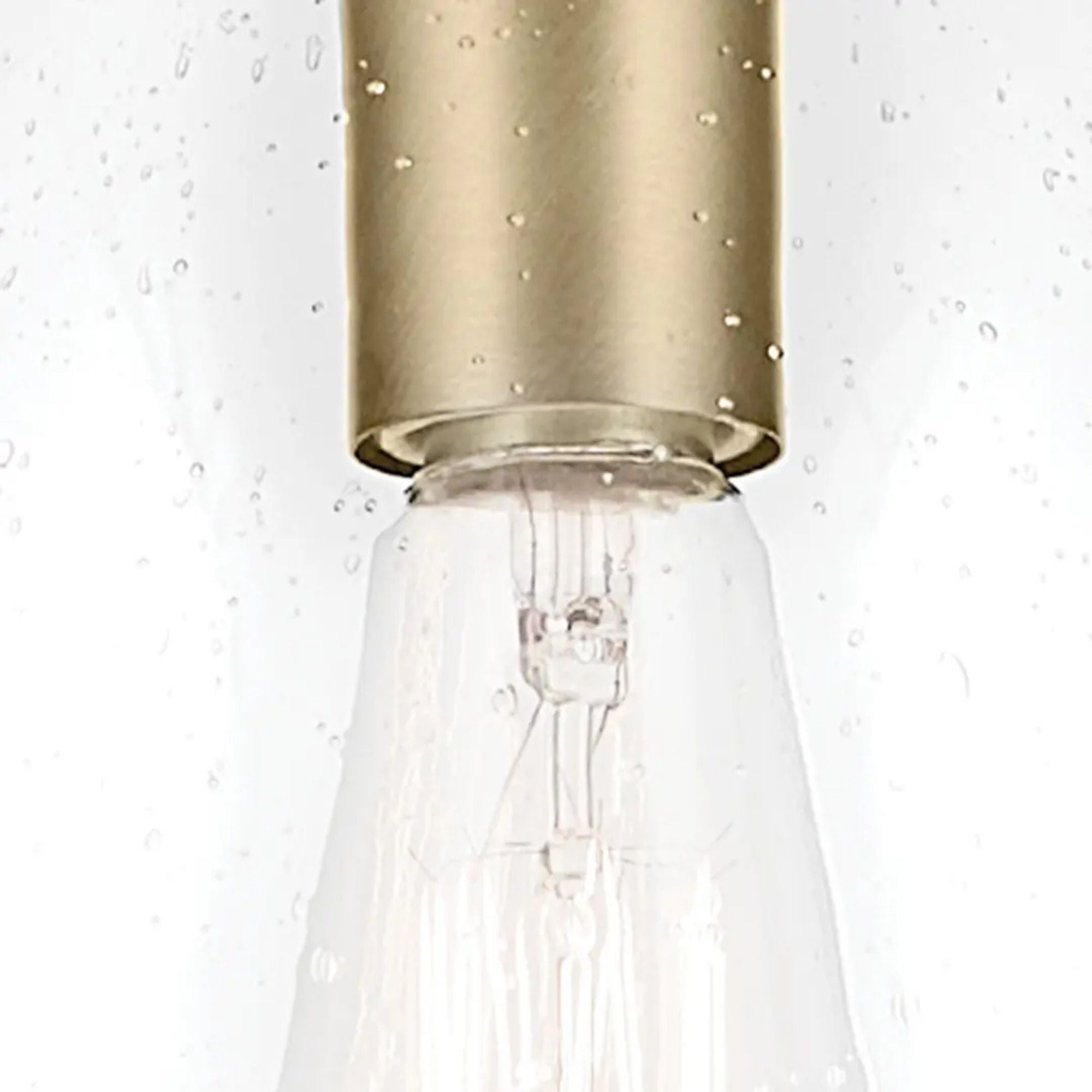 Everly 9" Pendant, Natural Brass Finish, Clear Seeded Glass
