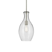 Everly 9" Pendant, Brushed Nickel Finish, Clear Glass