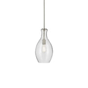 Everly 9" Pendant, Brushed Nickel Finish, Clear Seeded Glass
