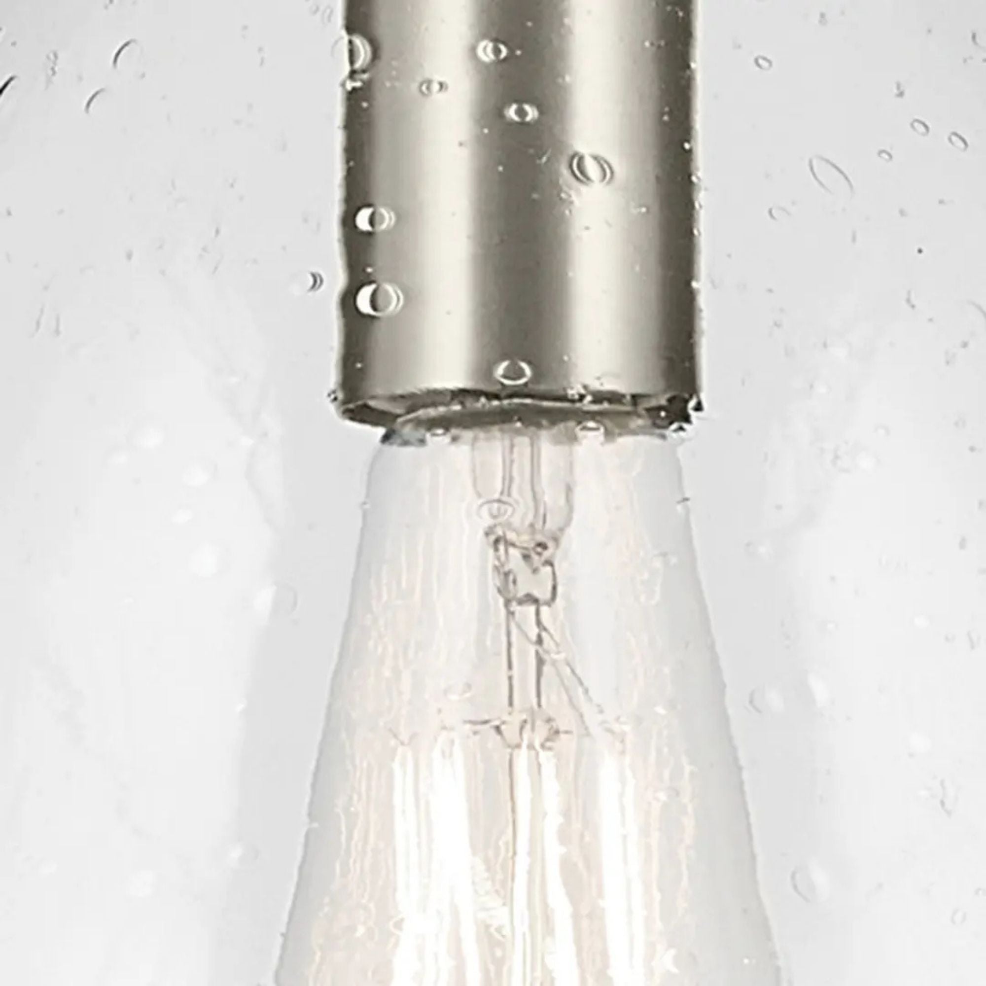 Everly 9" Pendant, Brushed Nickel Finish, Clear Seeded Glass