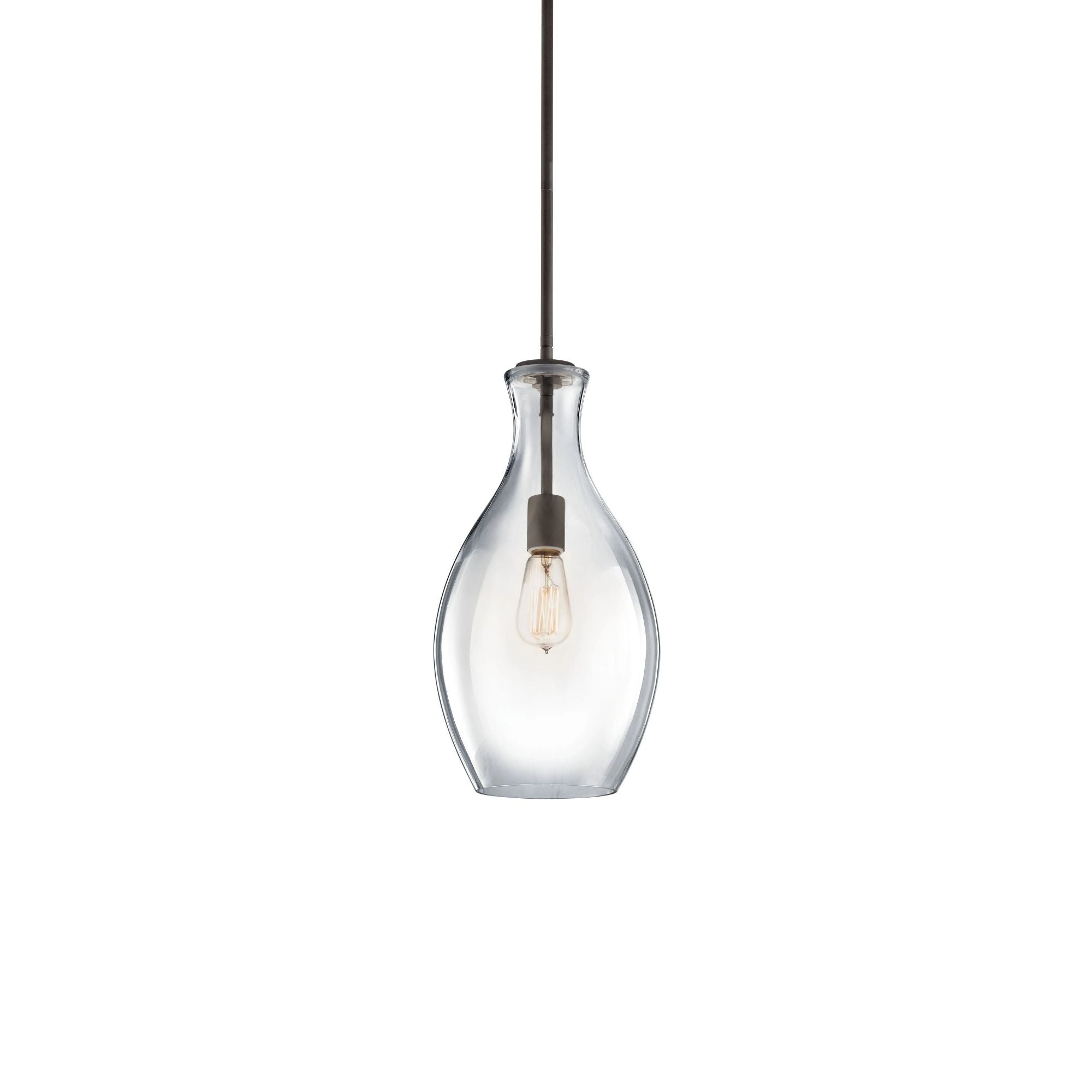 Everly 9" Pendant, Olde Bronze Finish, Clear Glass