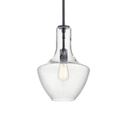 Everly 11" Pendant, Black Finish, Clear Glass