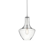 Everly 11" Pendant, Chrome Finish, Clear Glass