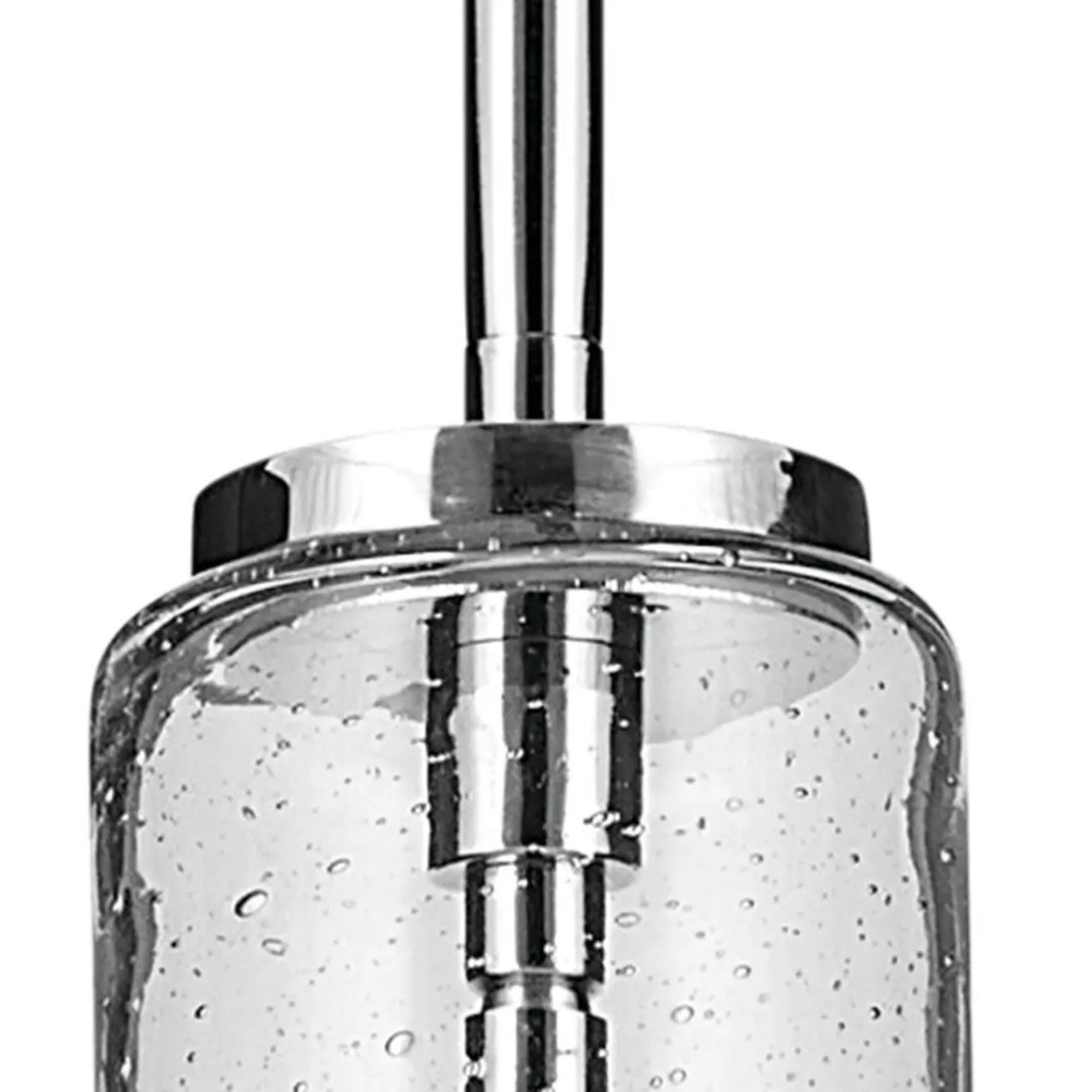 Everly 11" Pendant, Chrome Finish, Clear Seeded Glass