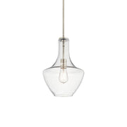 Everly 11" Pendant, Brushed Nickel Finish, Clear Seeded Glass