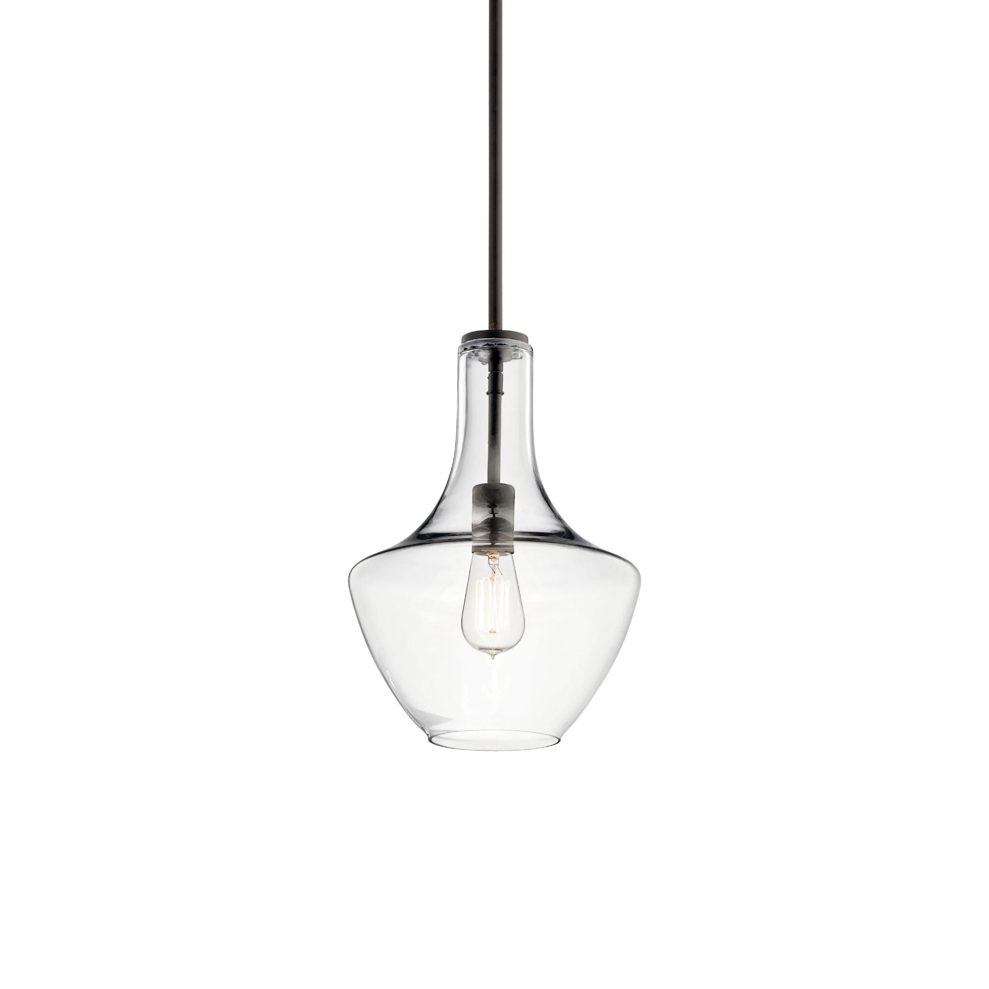Everly 11" Pendant, Olde Bronze Finish, Clear Glass