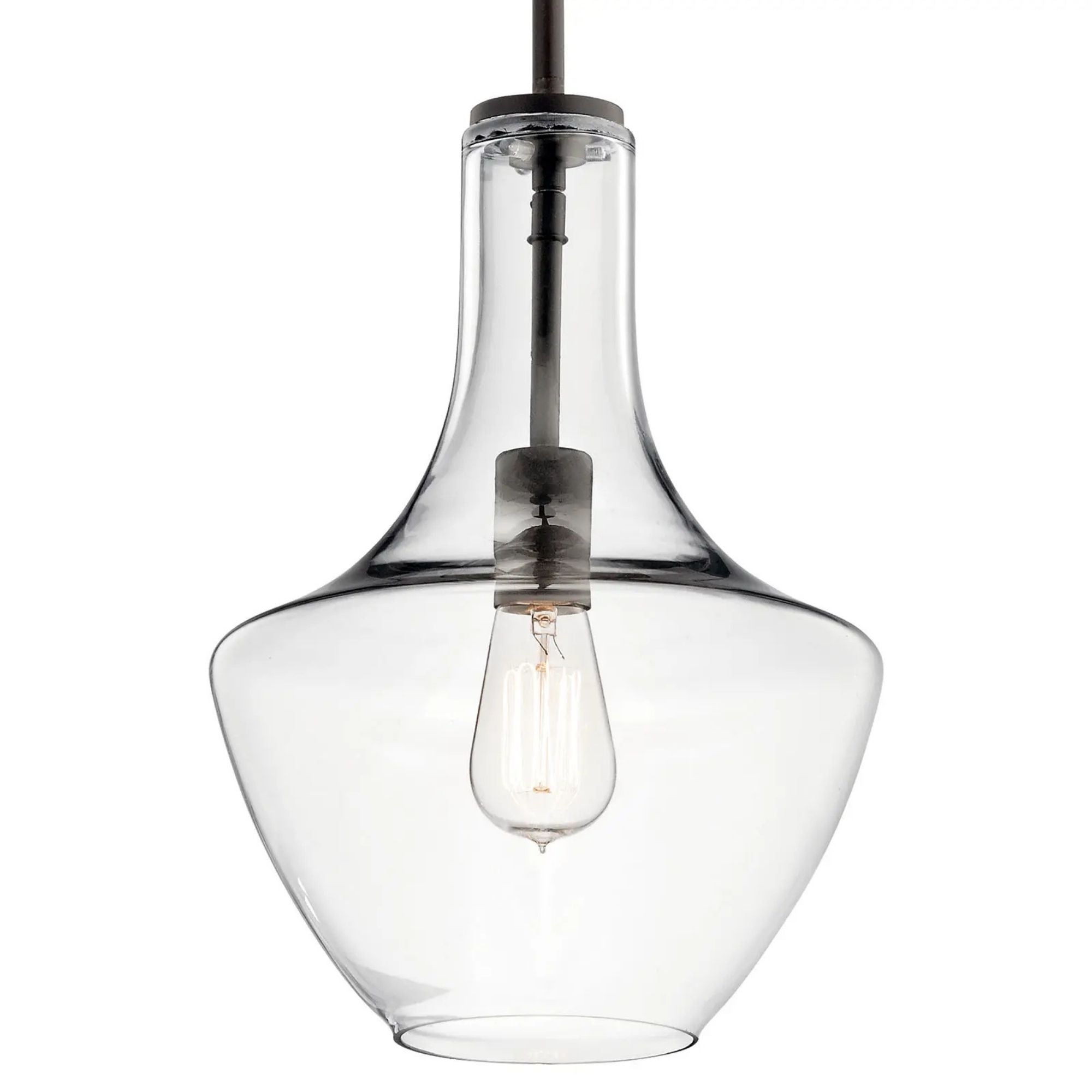 Everly 11" Pendant, Olde Bronze Finish, Clear Glass