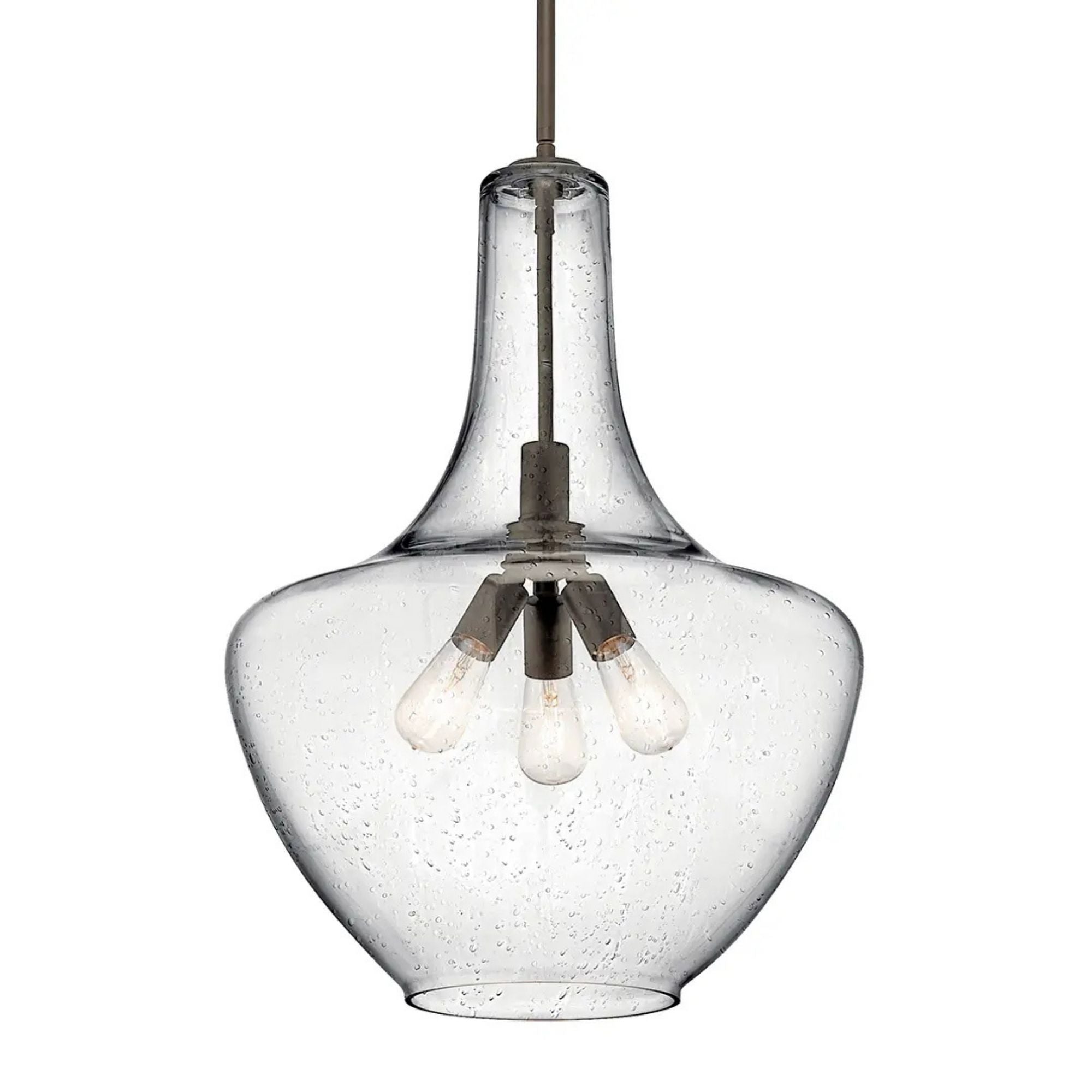 Everly 20" 3-Light Pendant, Olde Bronze Finish, Clear Glass