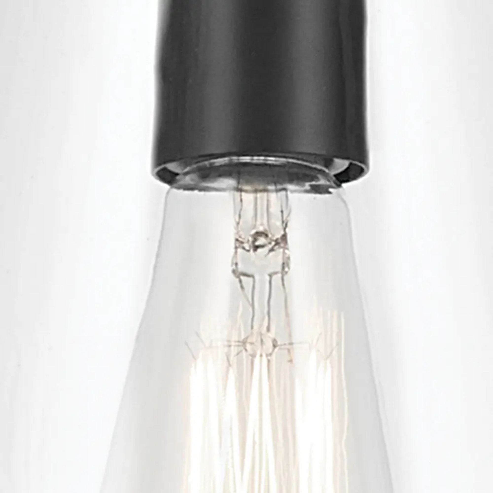 Everly 10" Cone Pendant, Black Finish, Clear Glass