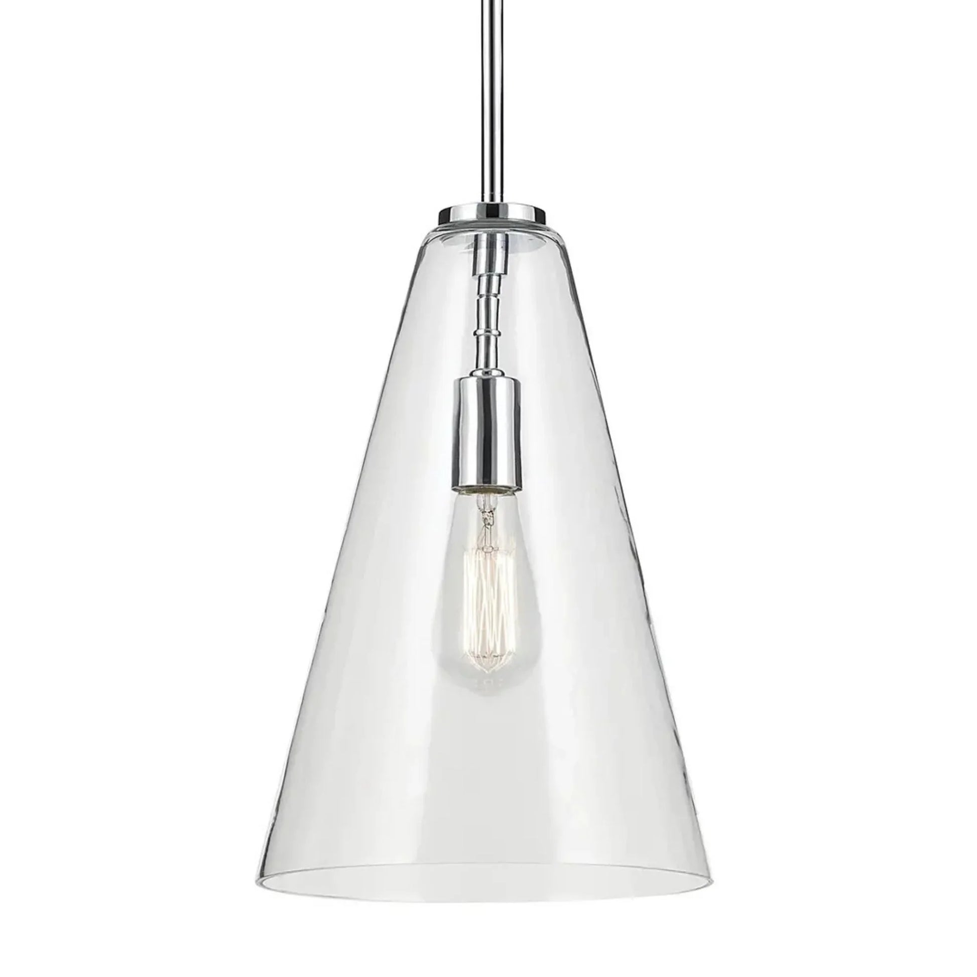Kichler Lighting - Everly 10" Cone Pendant, Chrome Finish, Clear Glass | Bees Lighting