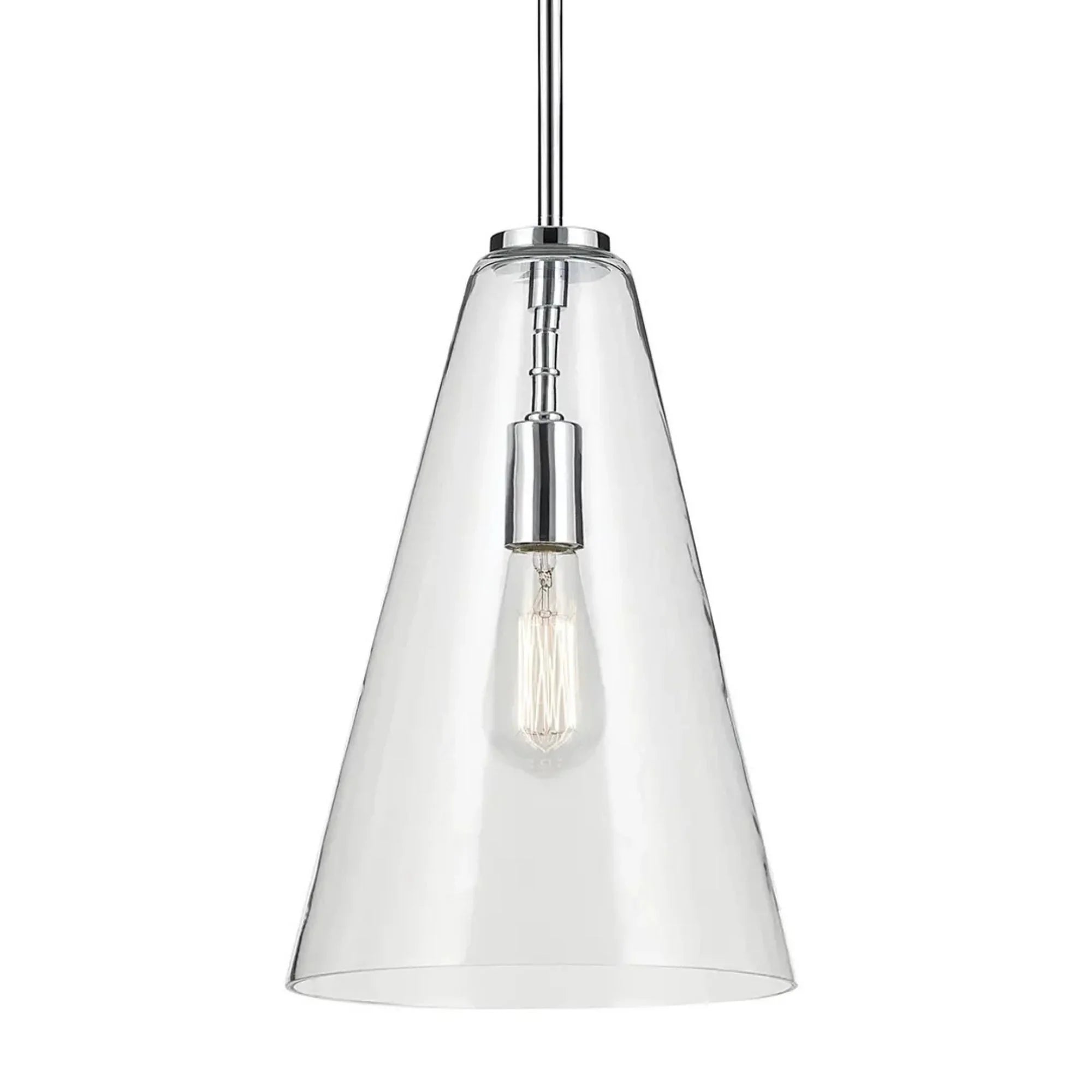 Kichler Lighting - Everly 10" Cone Pendant, Chrome Finish, Clear Glass | Bees Lighting