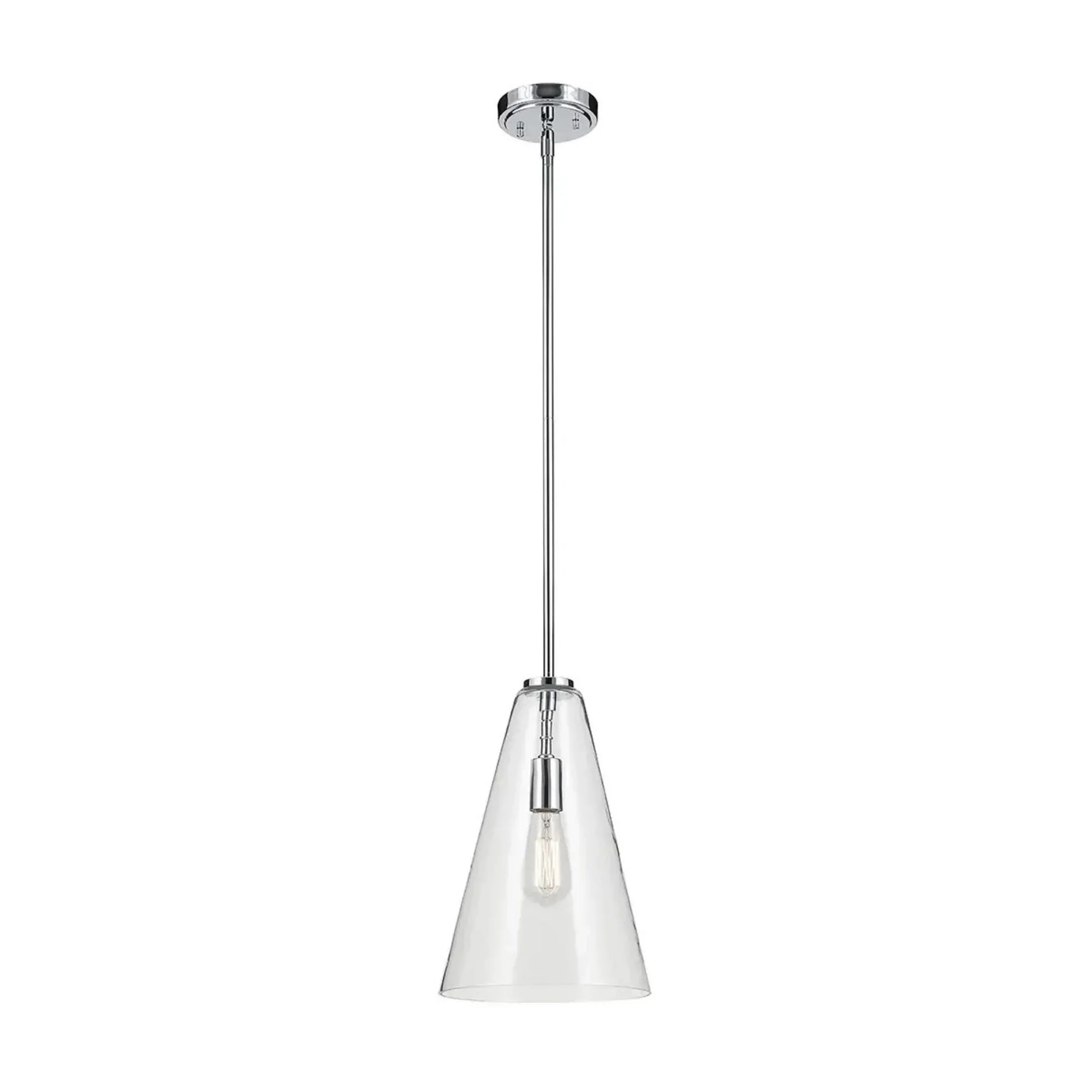 Kichler Lighting - Everly 10" Cone Pendant, Chrome Finish, Clear Glass | Bees Lighting