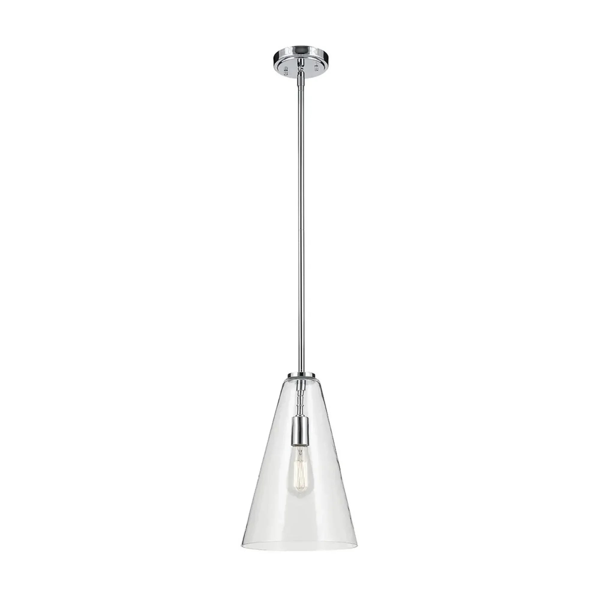 Kichler Lighting - Everly 10" Cone Pendant, Chrome Finish, Clear Glass | Bees Lighting