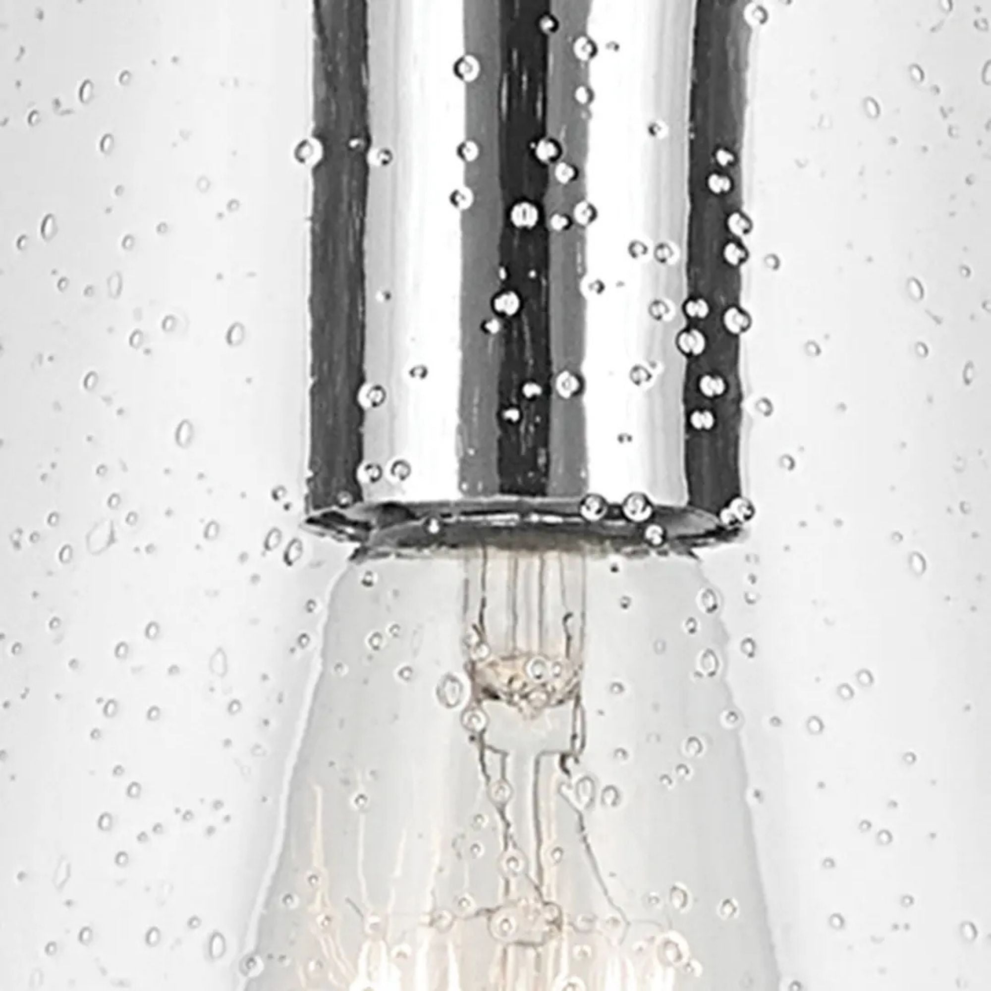 Everly 10" Cone Pendant, Chrome Finish, Clear Seeded Glass
