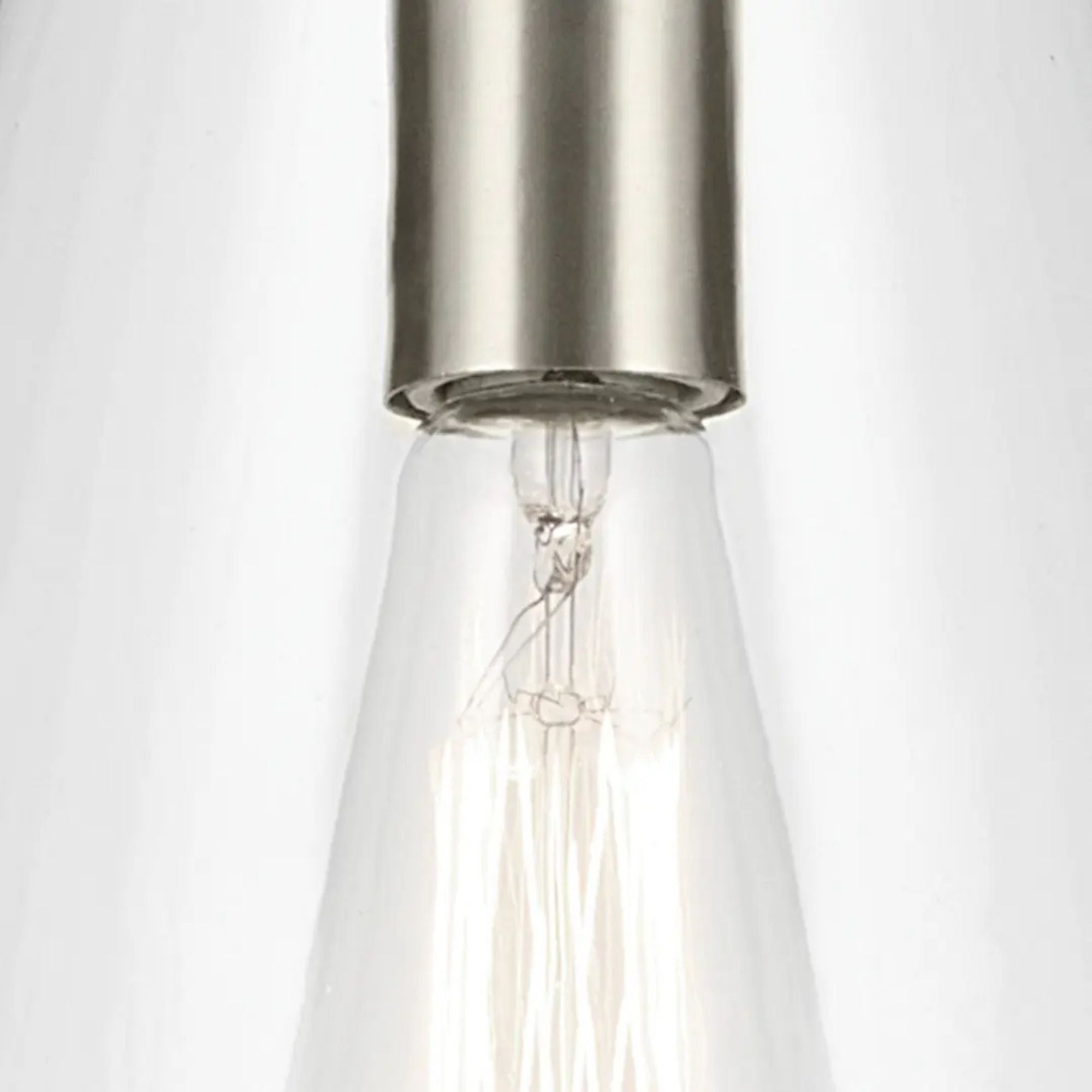 Everly 10" Cone Pendant, Brushed Nickel Finish, Clear Glass