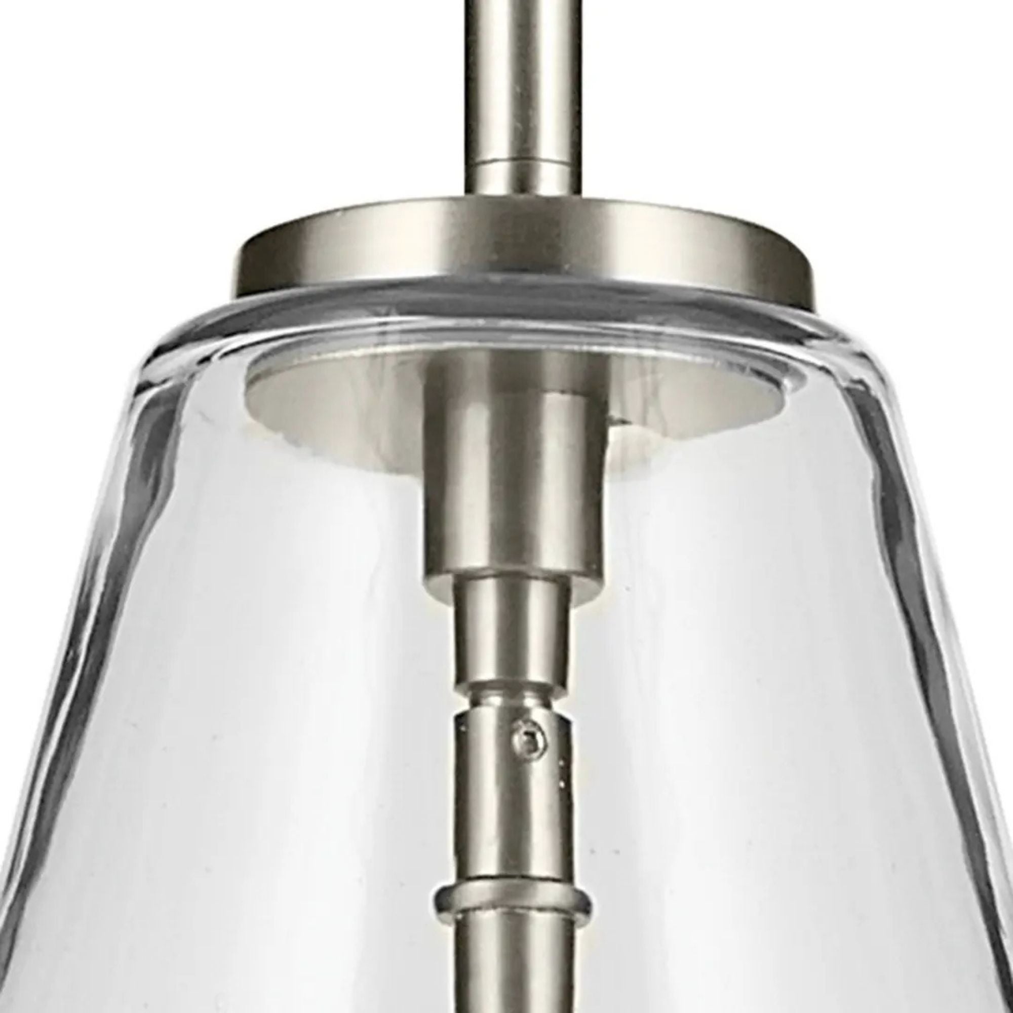 Everly 10" Cone Pendant, Brushed Nickel Finish, Clear Glass
