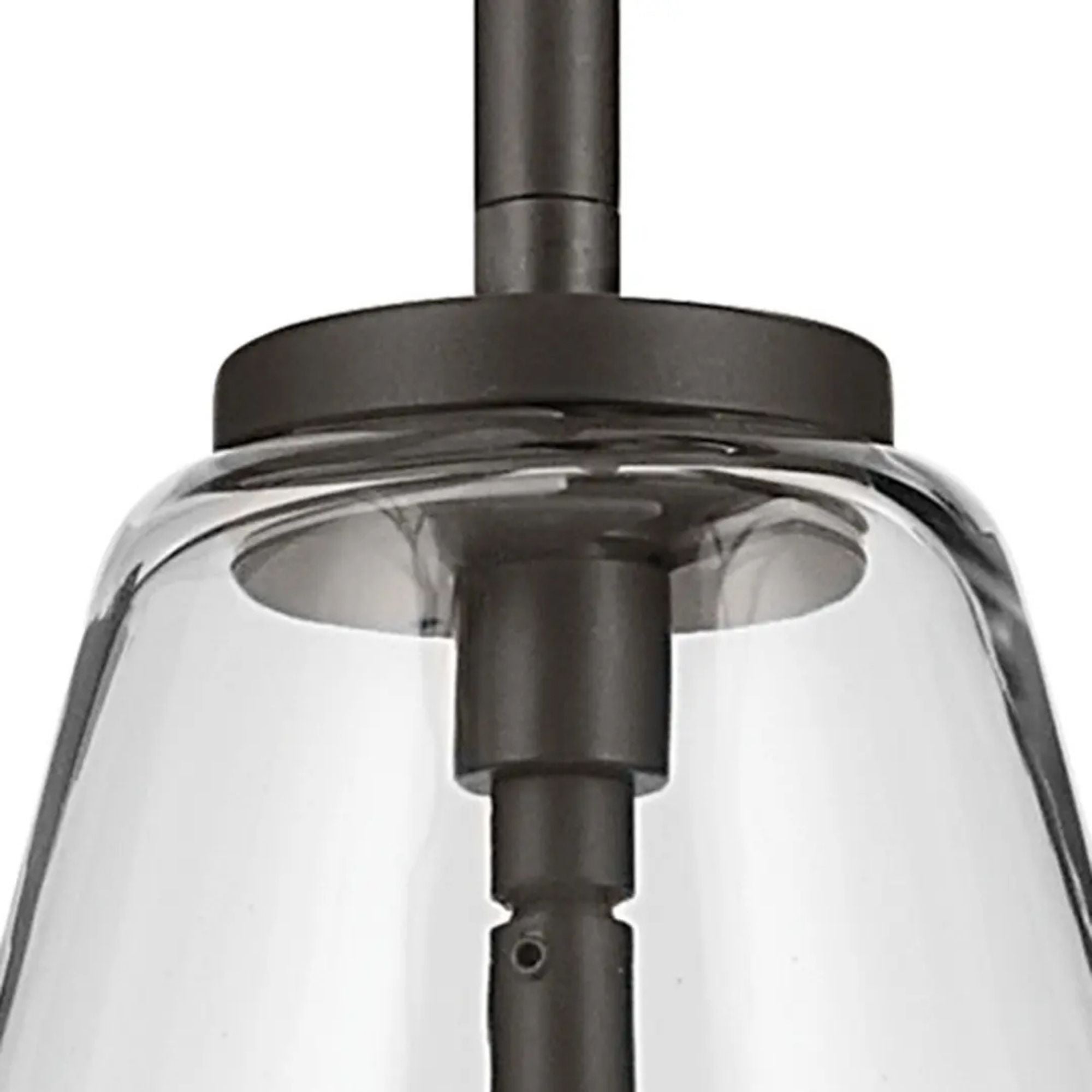 Everly 10" Cone Pendant, Olde Bronze Finish, Clear Glass