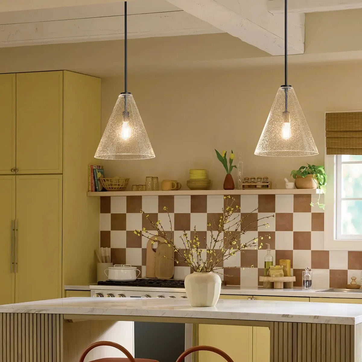 Kichler Lighting - Everly 14" Cone Pendant, Black Finish, Clear Glass | Bees Lighting