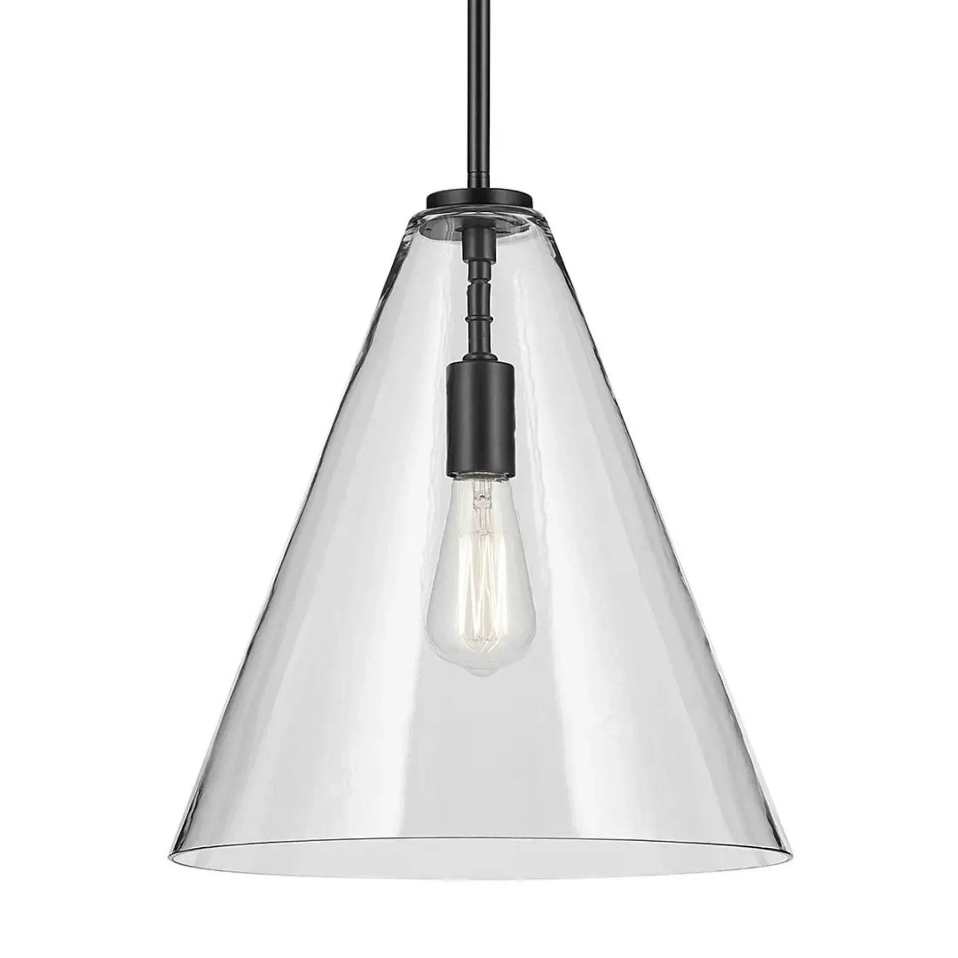 Kichler Lighting - Everly 14" Cone Pendant, Black Finish, Clear Glass | Bees Lighting