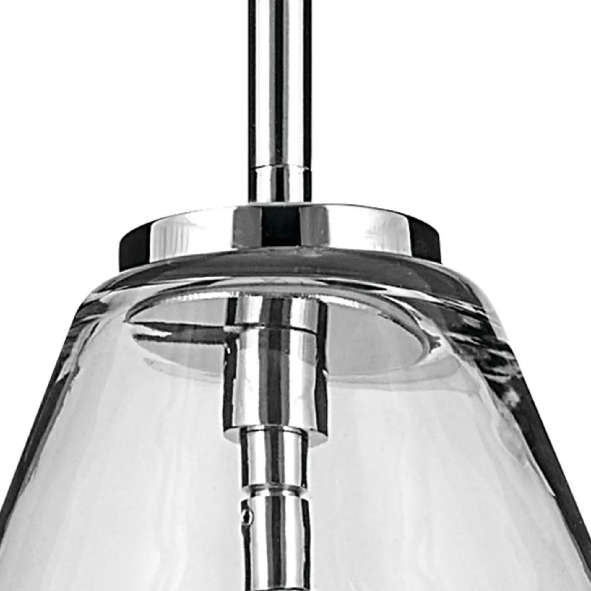 Everly 14" Cone Pendant, Chrome Finish, Clear Glass