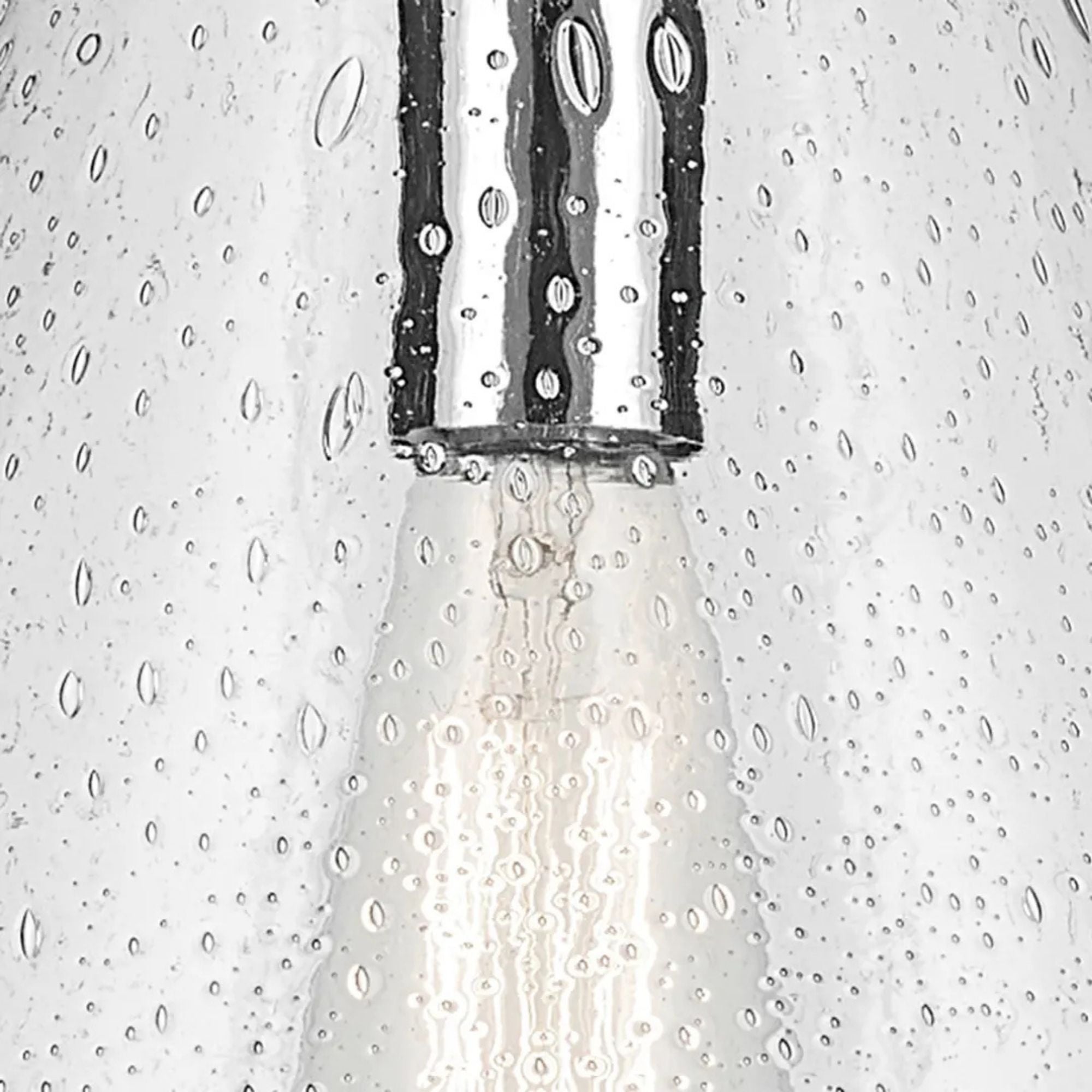 Everly 14" Cone Pendant, Chrome Finish, Clear Seeded Glass