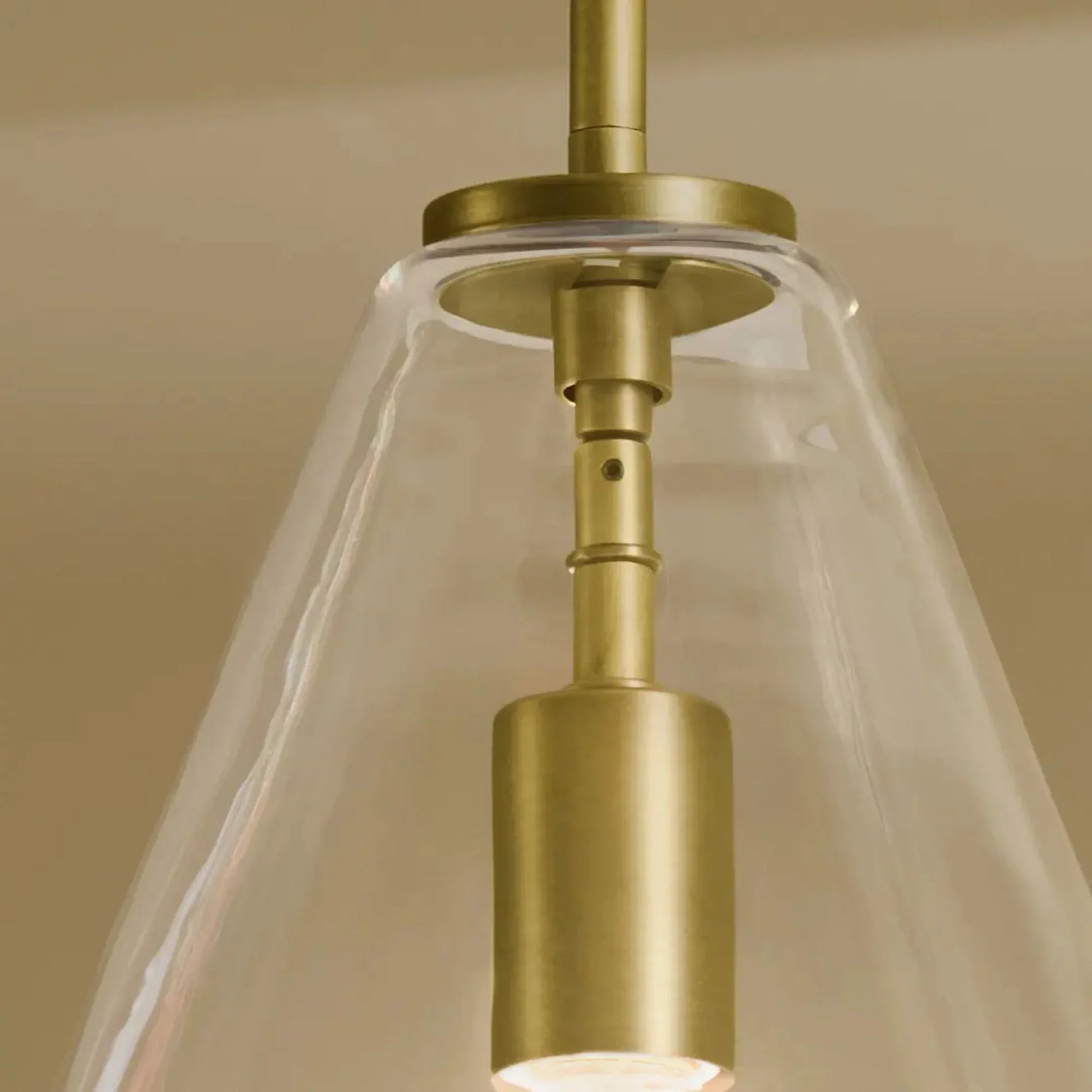 Kichler Lighting - Everly 14" Cone Pendant, Natural Brass Finish, Clear Glass | Bees Lighting