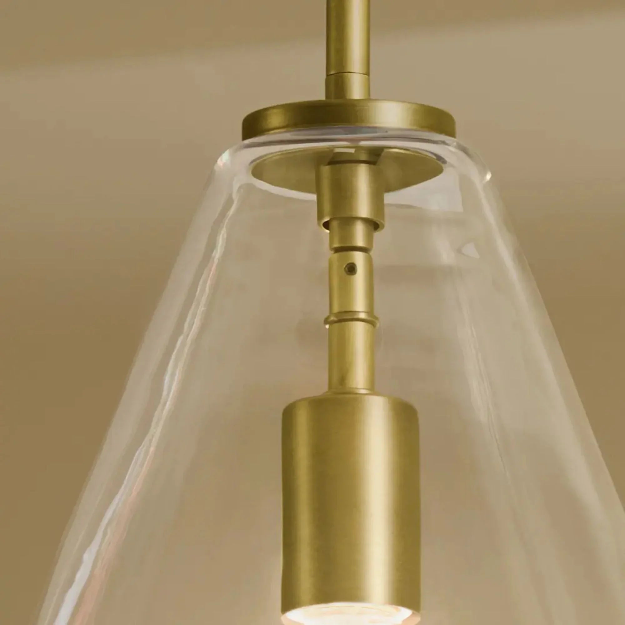Kichler Lighting - Everly 14" Cone Pendant, Natural Brass Finish, Clear Glass | Bees Lighting