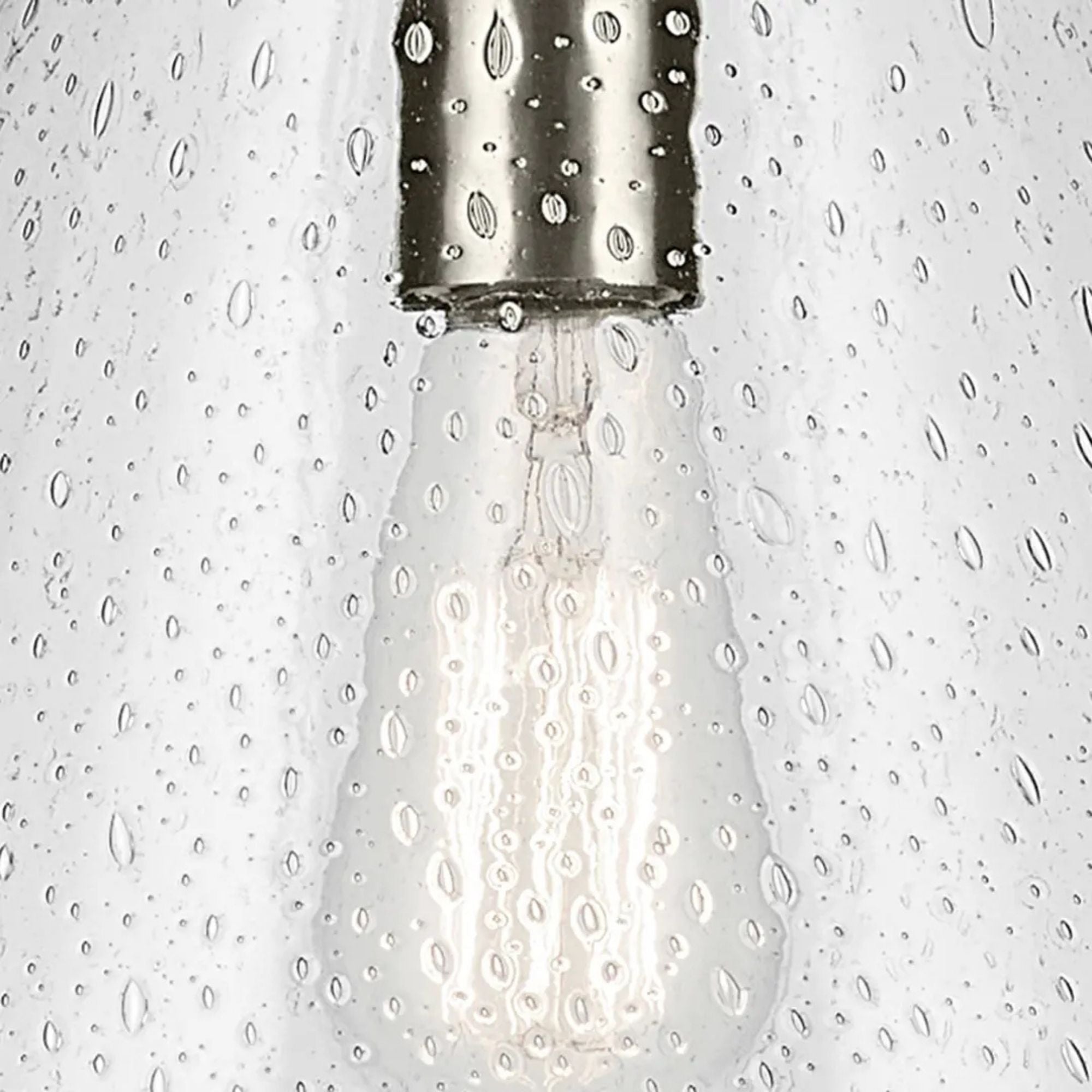 Everly 14" Cone Pendant, Brushed Nickel Finish, Clear Seeded Glass