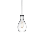 Everly 7" Pendant, Chrome Finish, Clear Glass