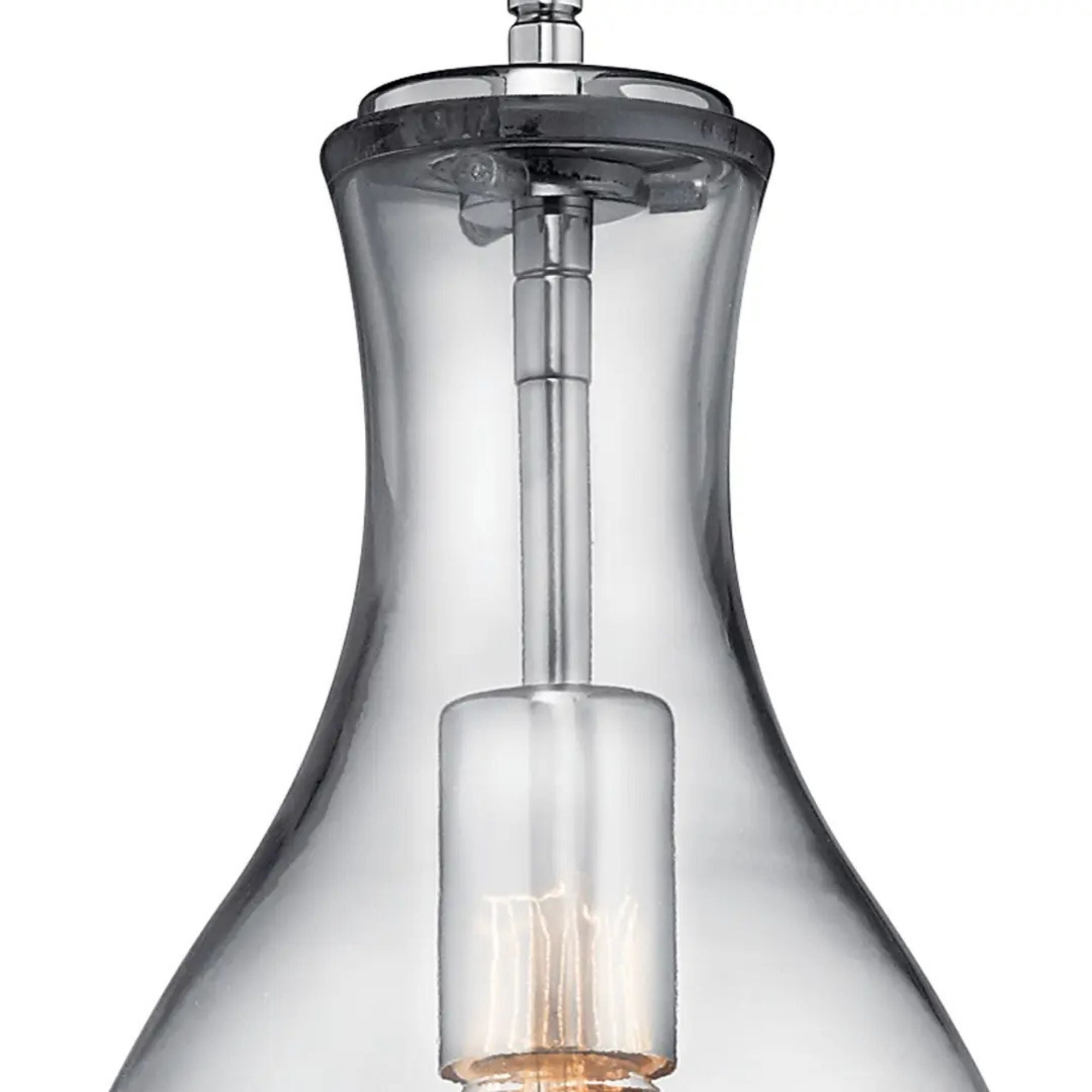 Everly 7" Pendant, Chrome Finish, Clear Glass