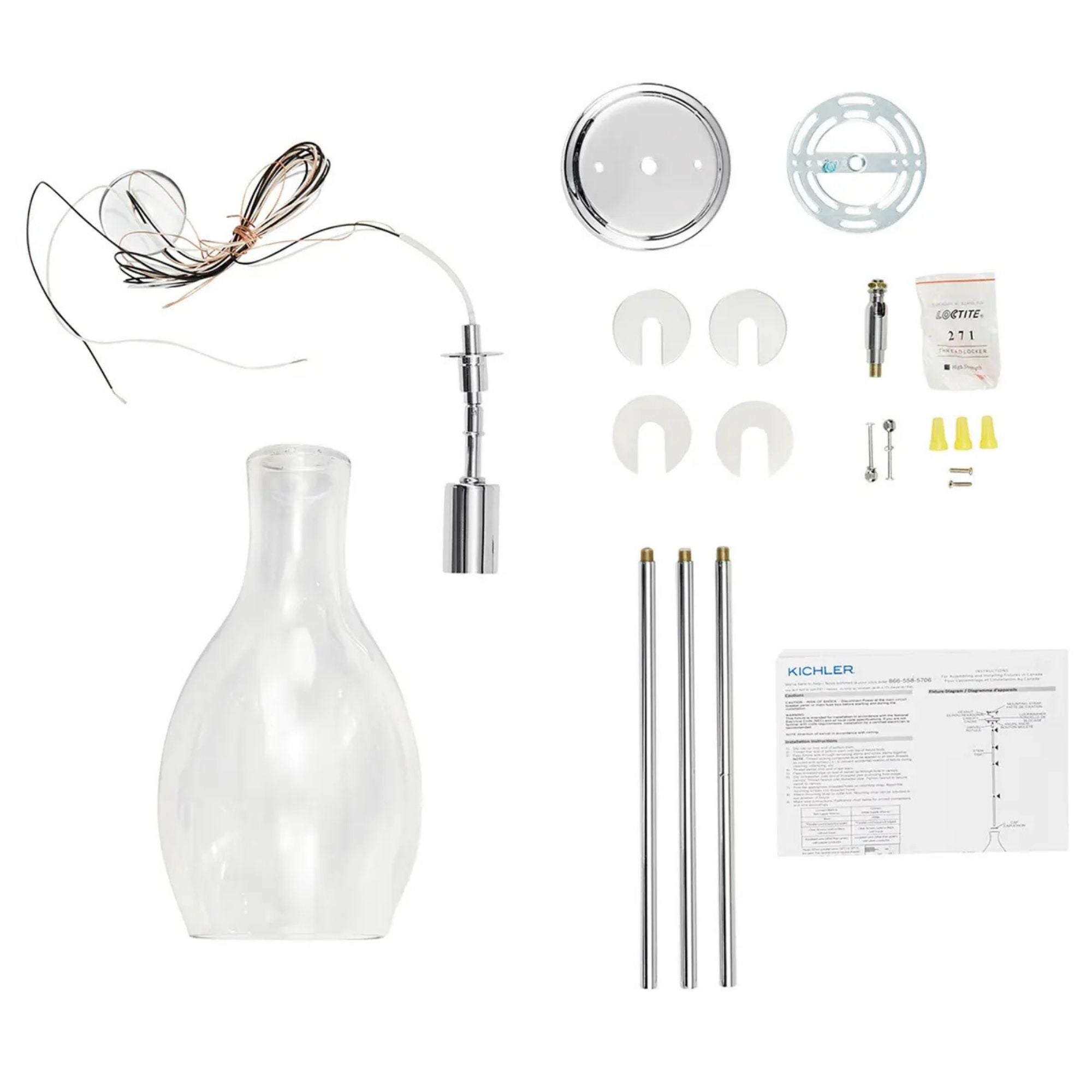 Everly 7" Pendant, Chrome Finish, Clear Glass